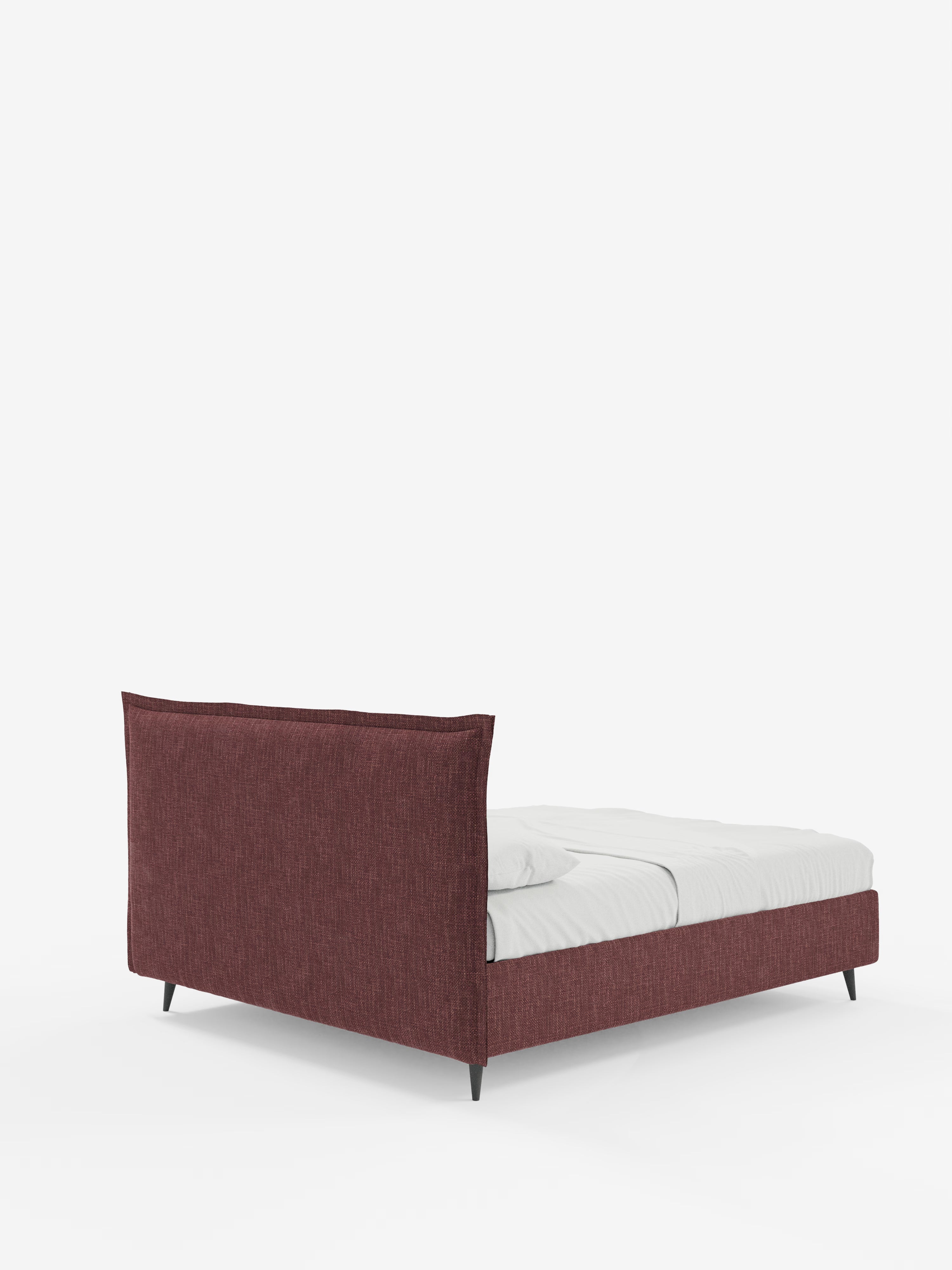 Hans Storage bed with minimal design in soft-touch flame fabric, waterproof