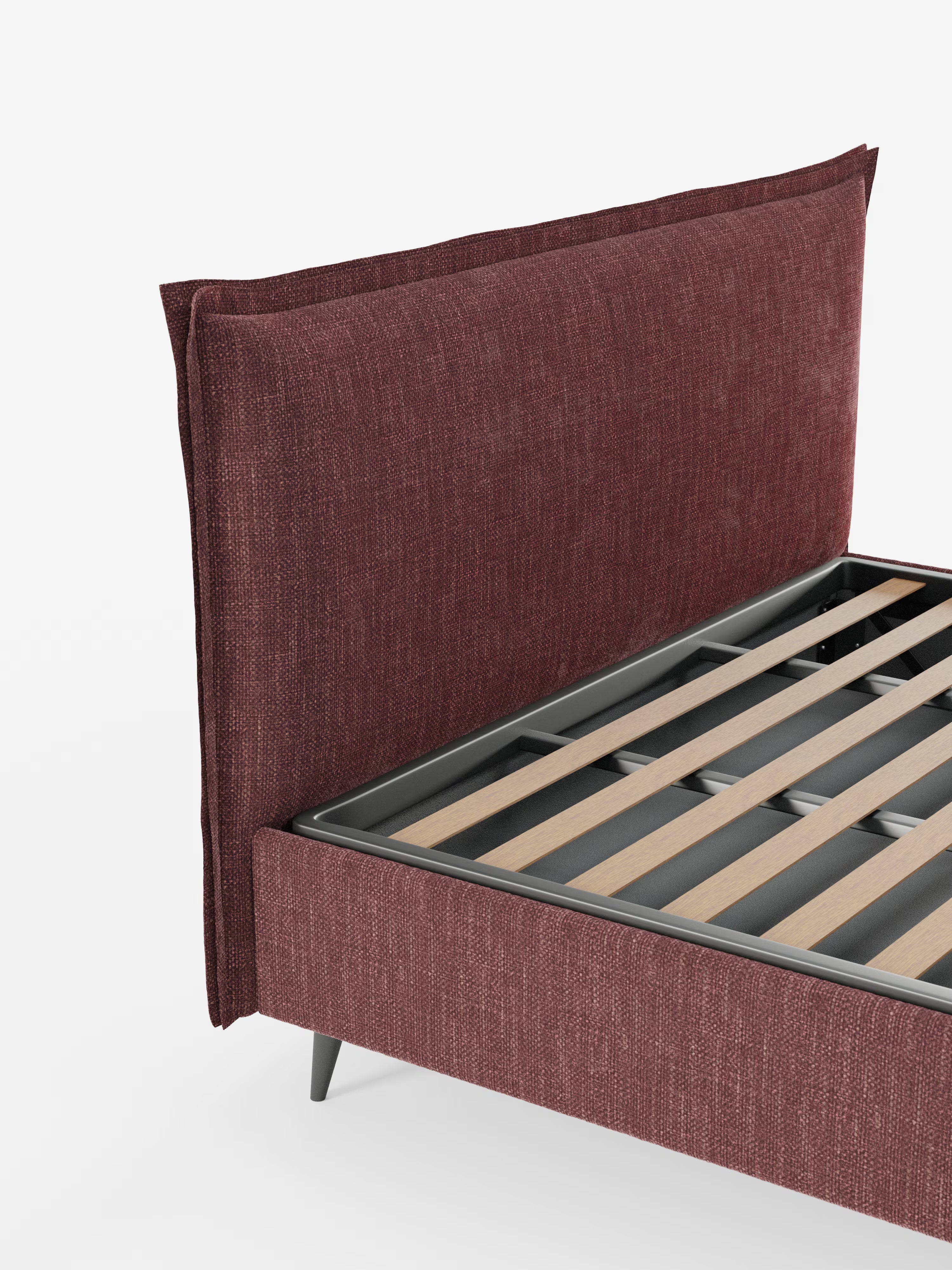 Hans Storage bed with minimal design in soft-touch flame fabric, waterproof