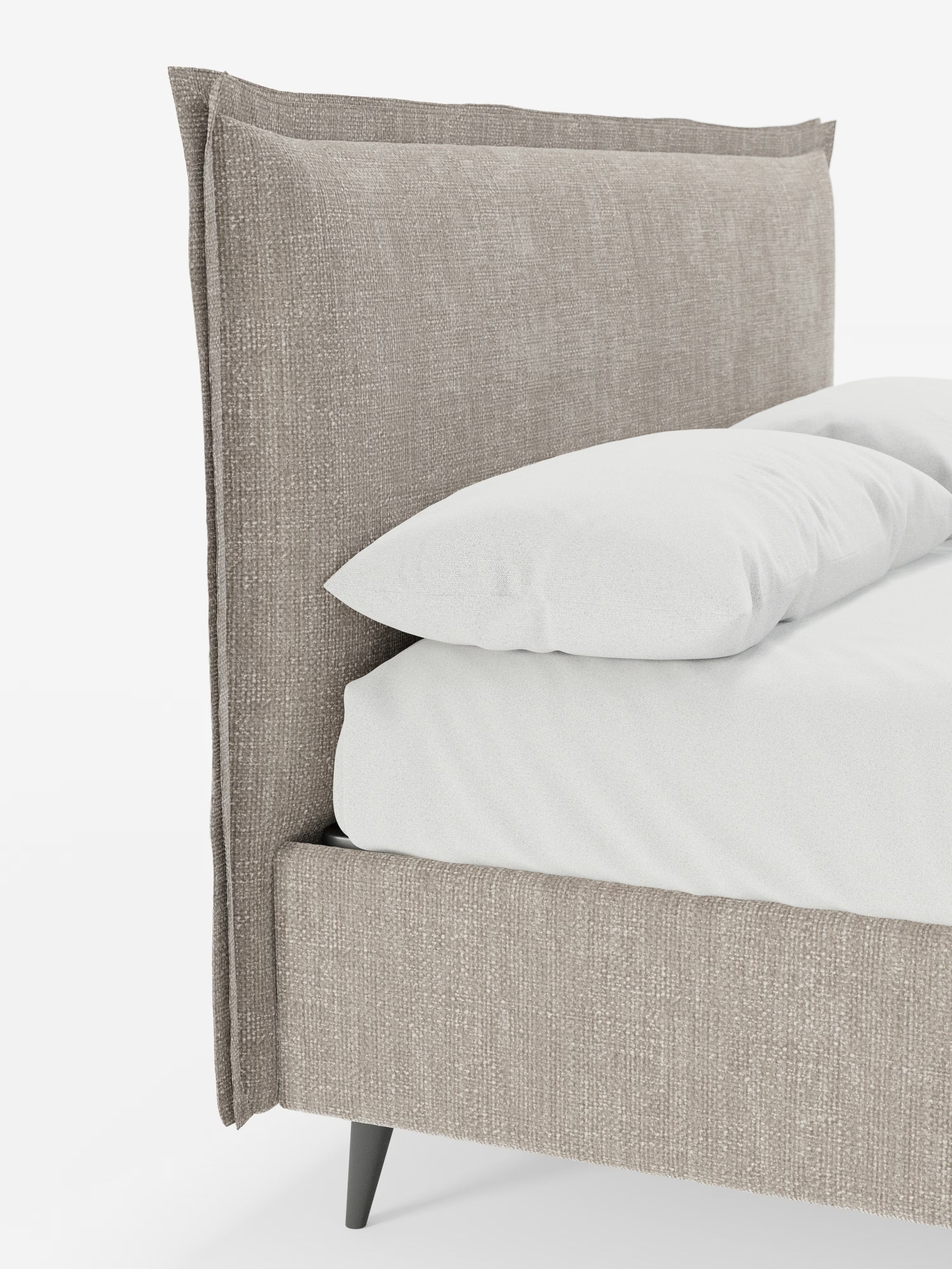 Hans Storage bed with minimal design in soft-touch flame fabric, waterproof