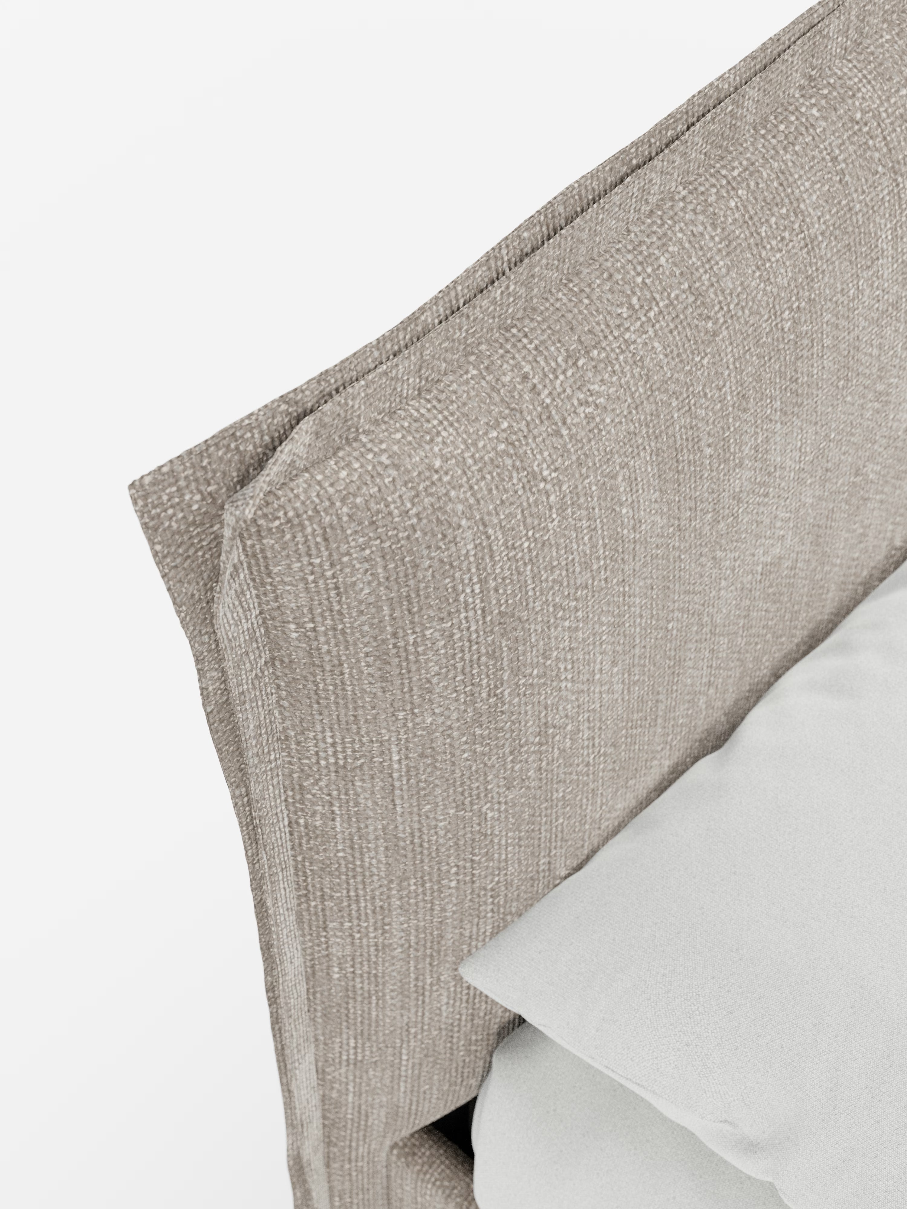Hans Storage bed with minimal design in soft-touch flame fabric, waterproof