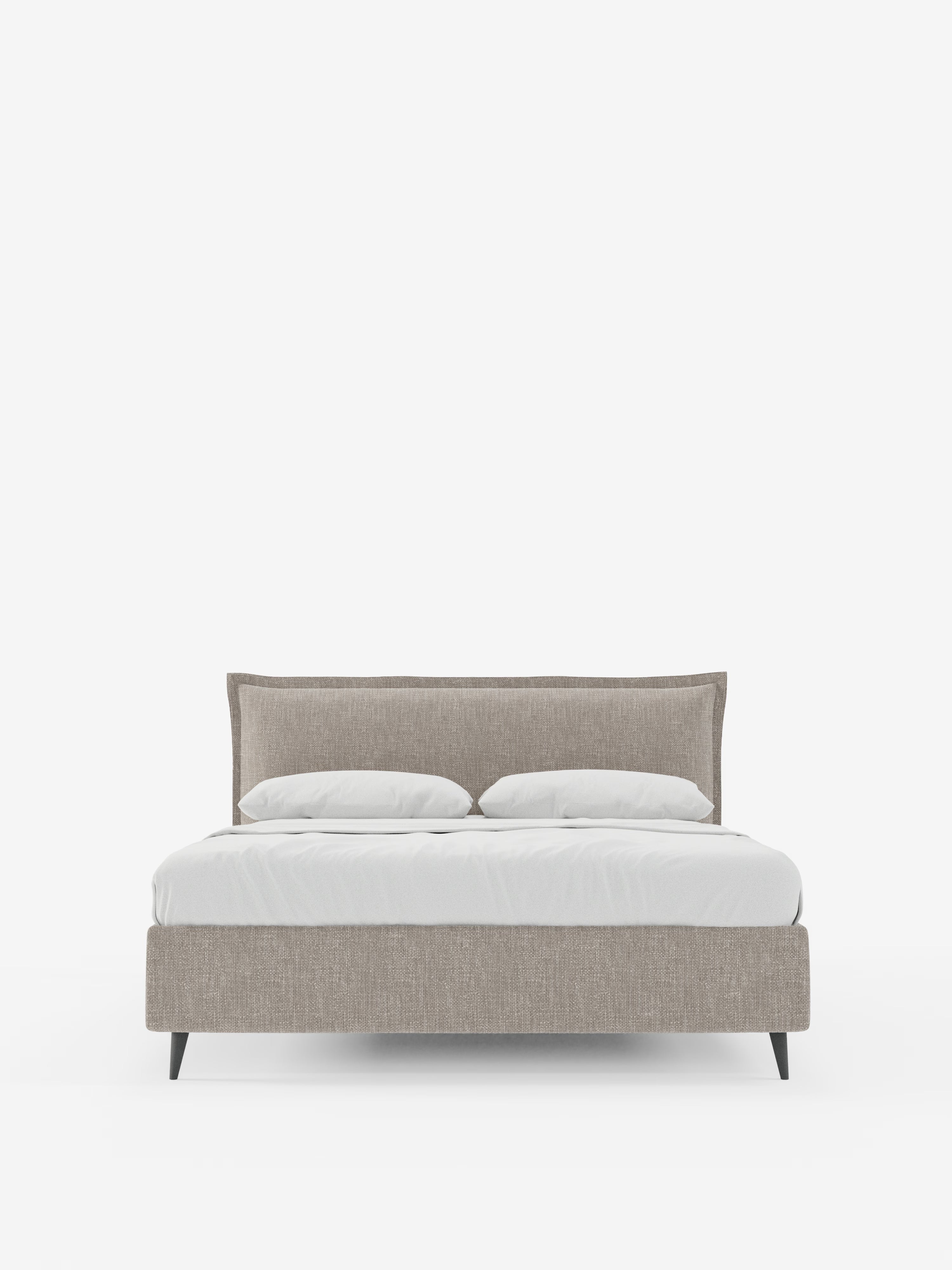 Hans Storage bed with minimal design in soft-touch flame fabric, waterproof
