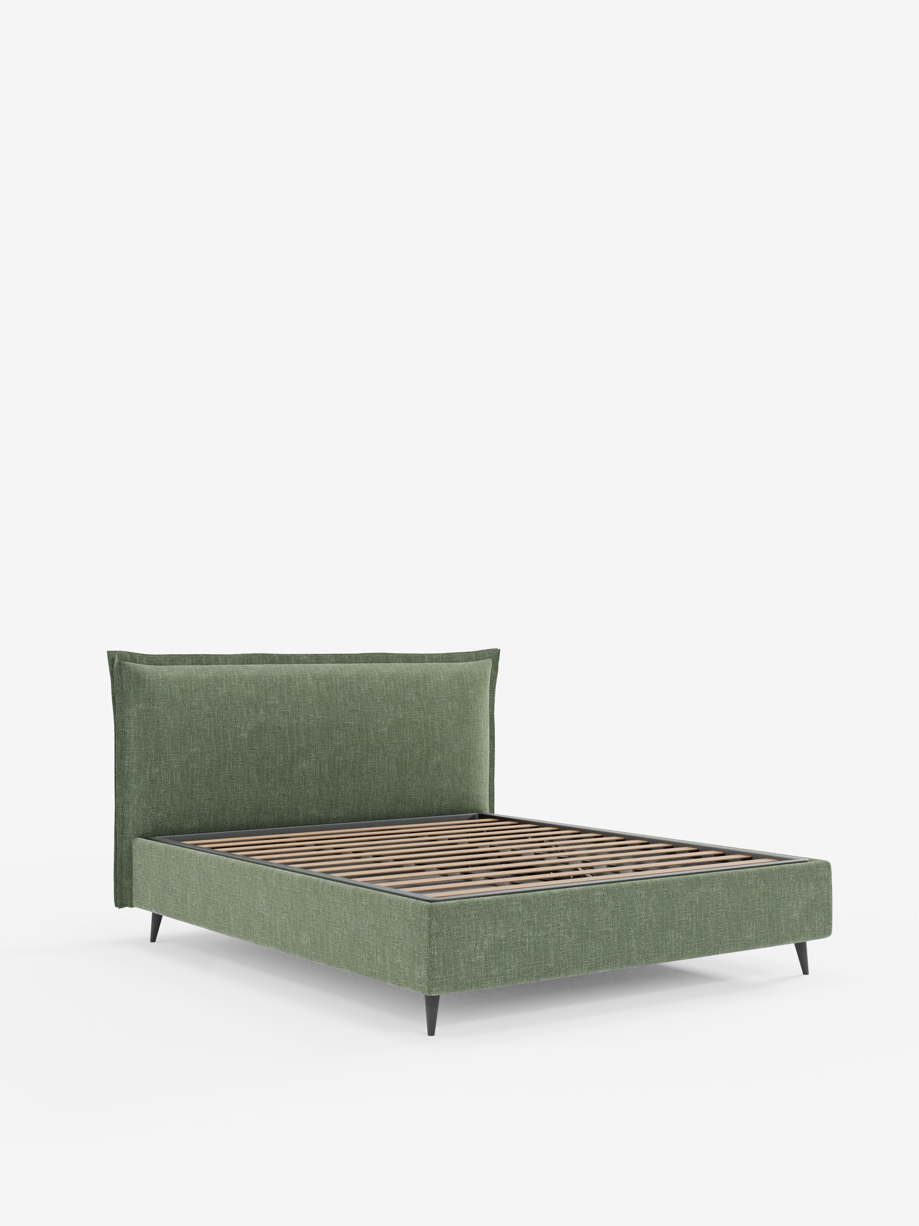 Hans Storage bed with minimal design in soft-touch flame fabric, waterproof