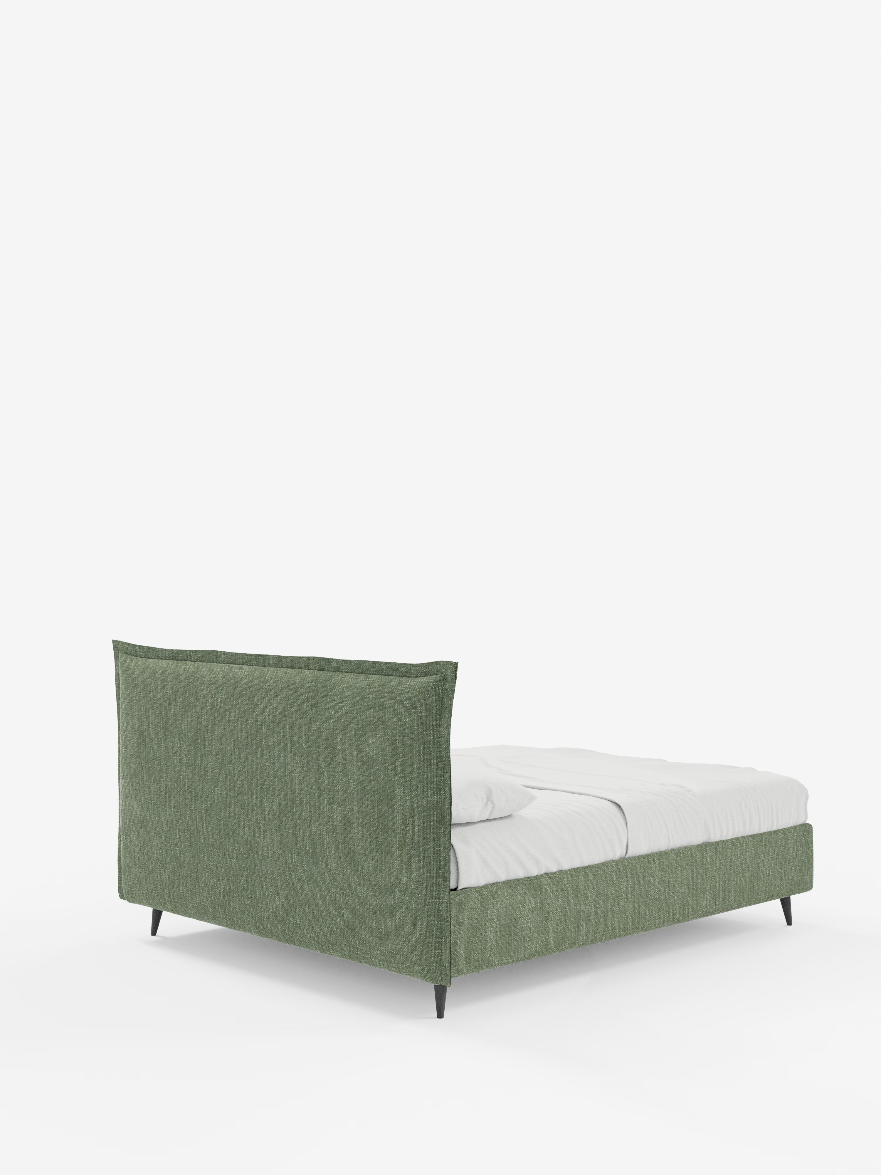Hans Storage bed with minimal design in soft-touch flame fabric, waterproof