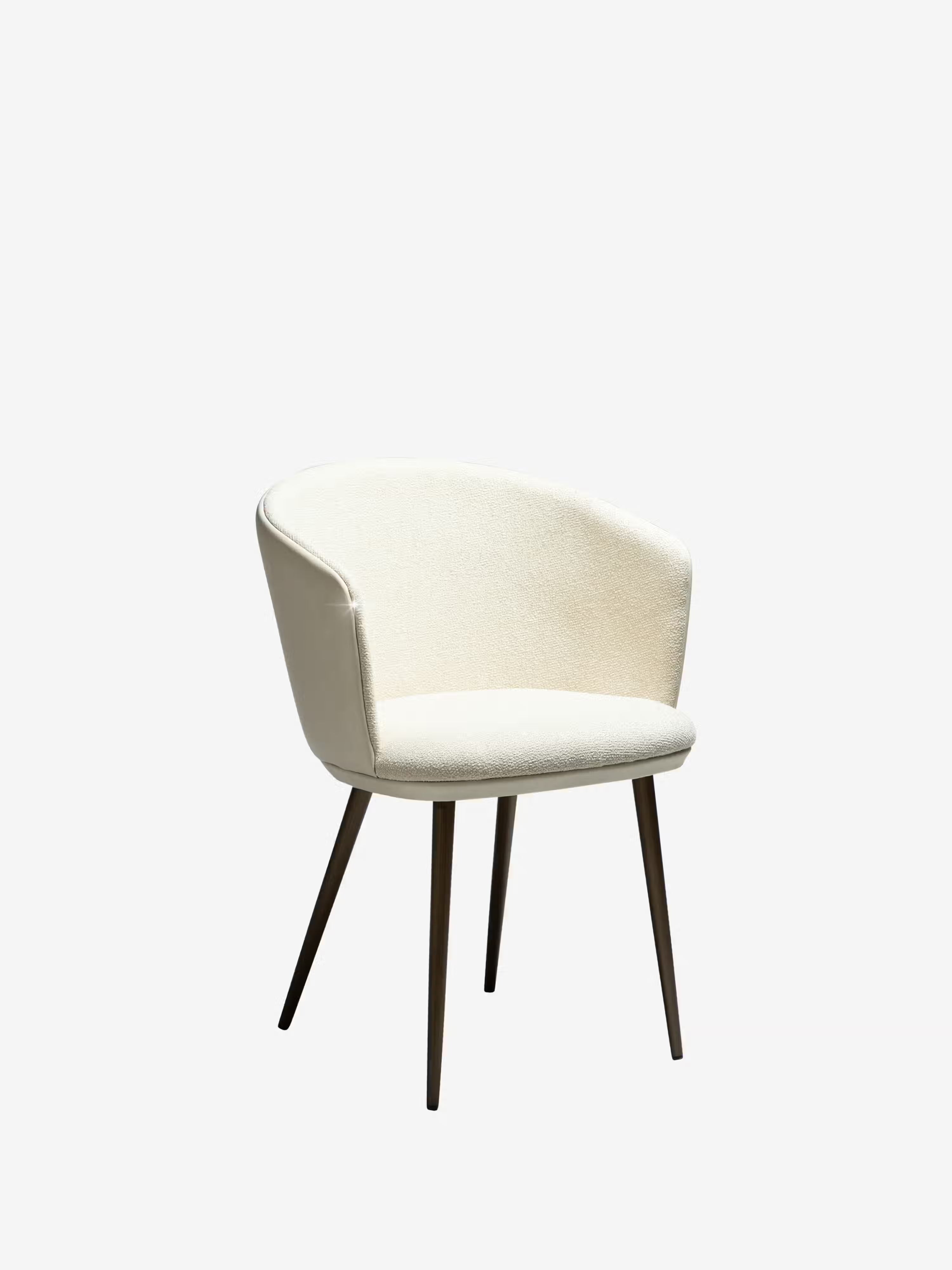HEY Chaise avec accoudoirs en tissu bouclé et cuir synthétique avec pieds en métal