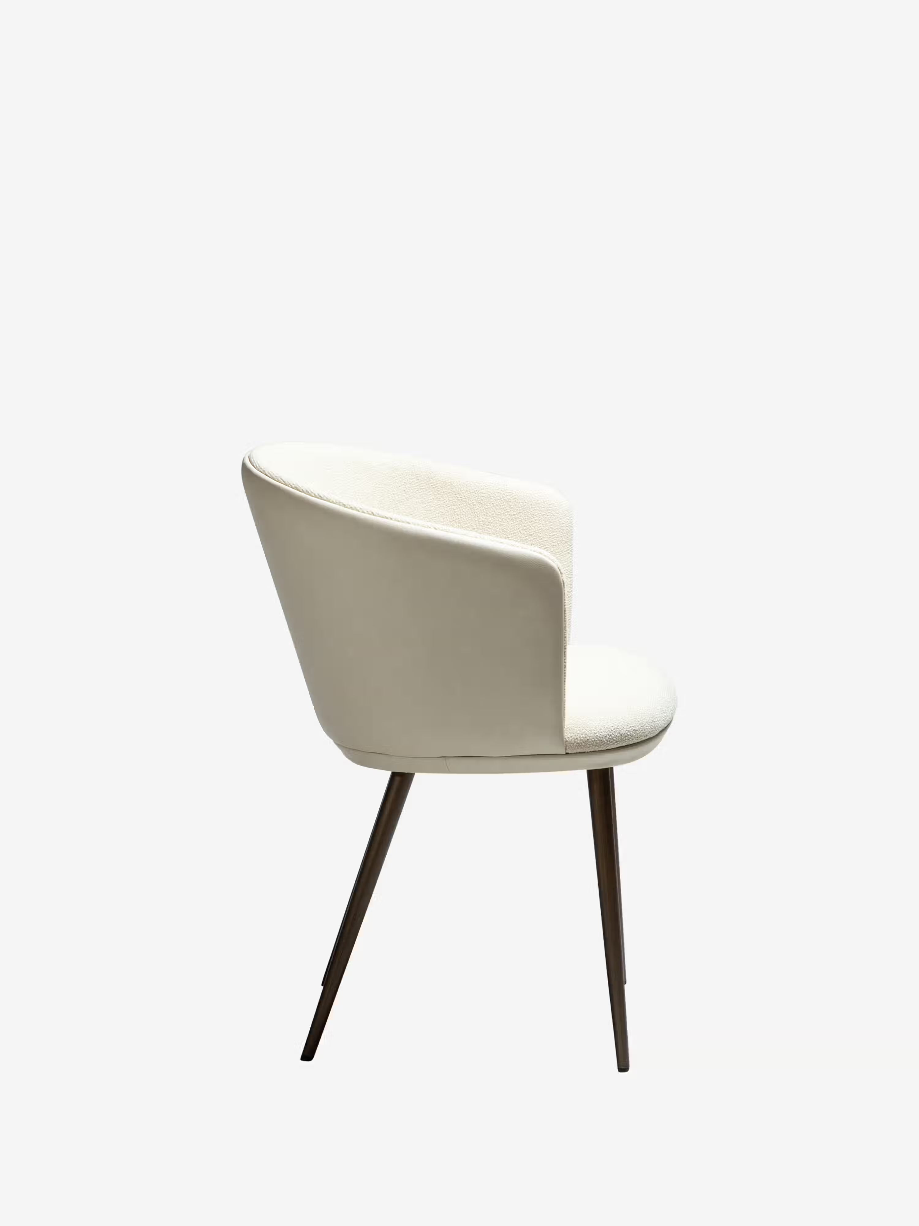 HEY Chaise avec accoudoirs en tissu bouclé et cuir synthétique avec pieds en métal