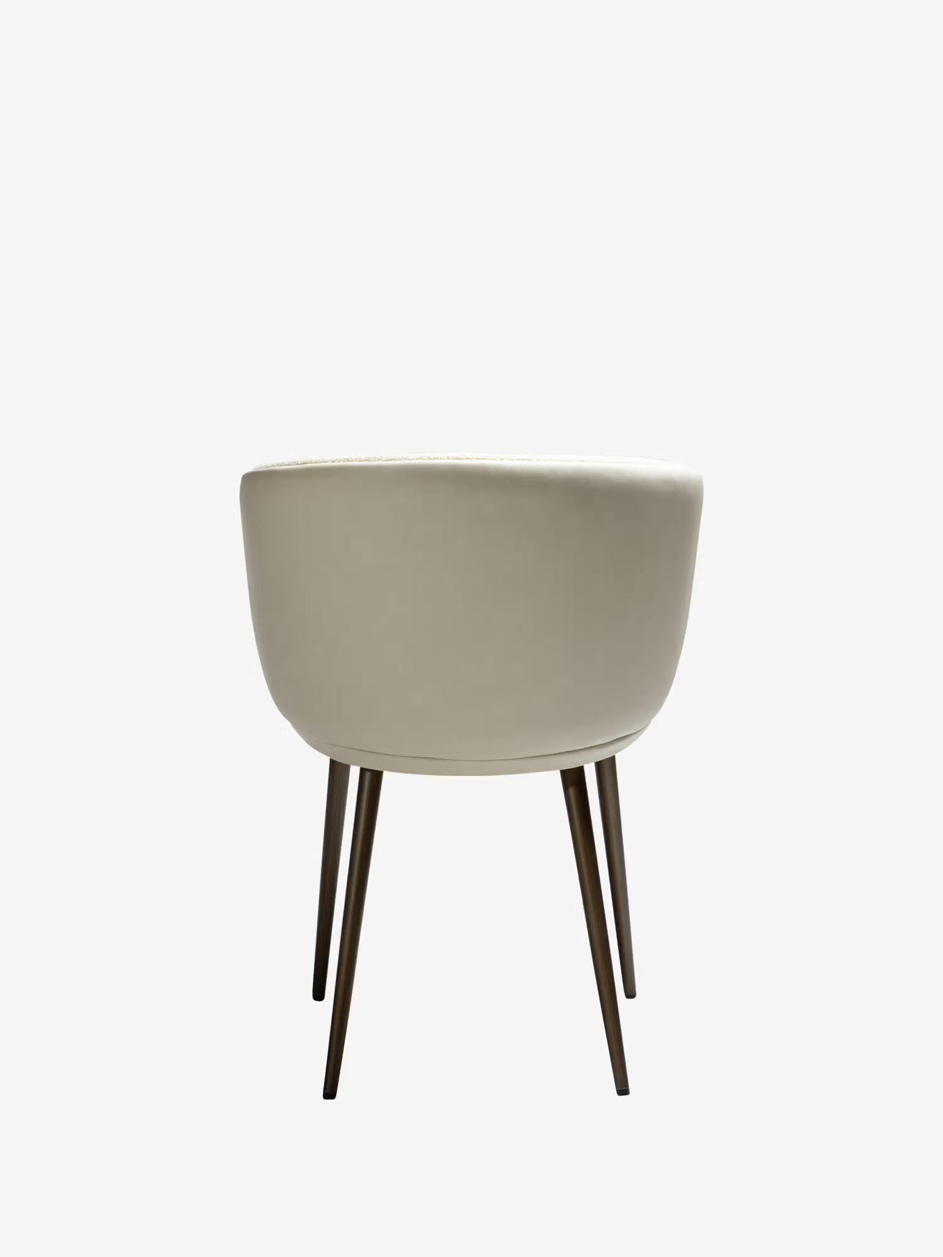 HEY Chaise avec accoudoirs en tissu bouclé et cuir synthétique avec pieds en métal