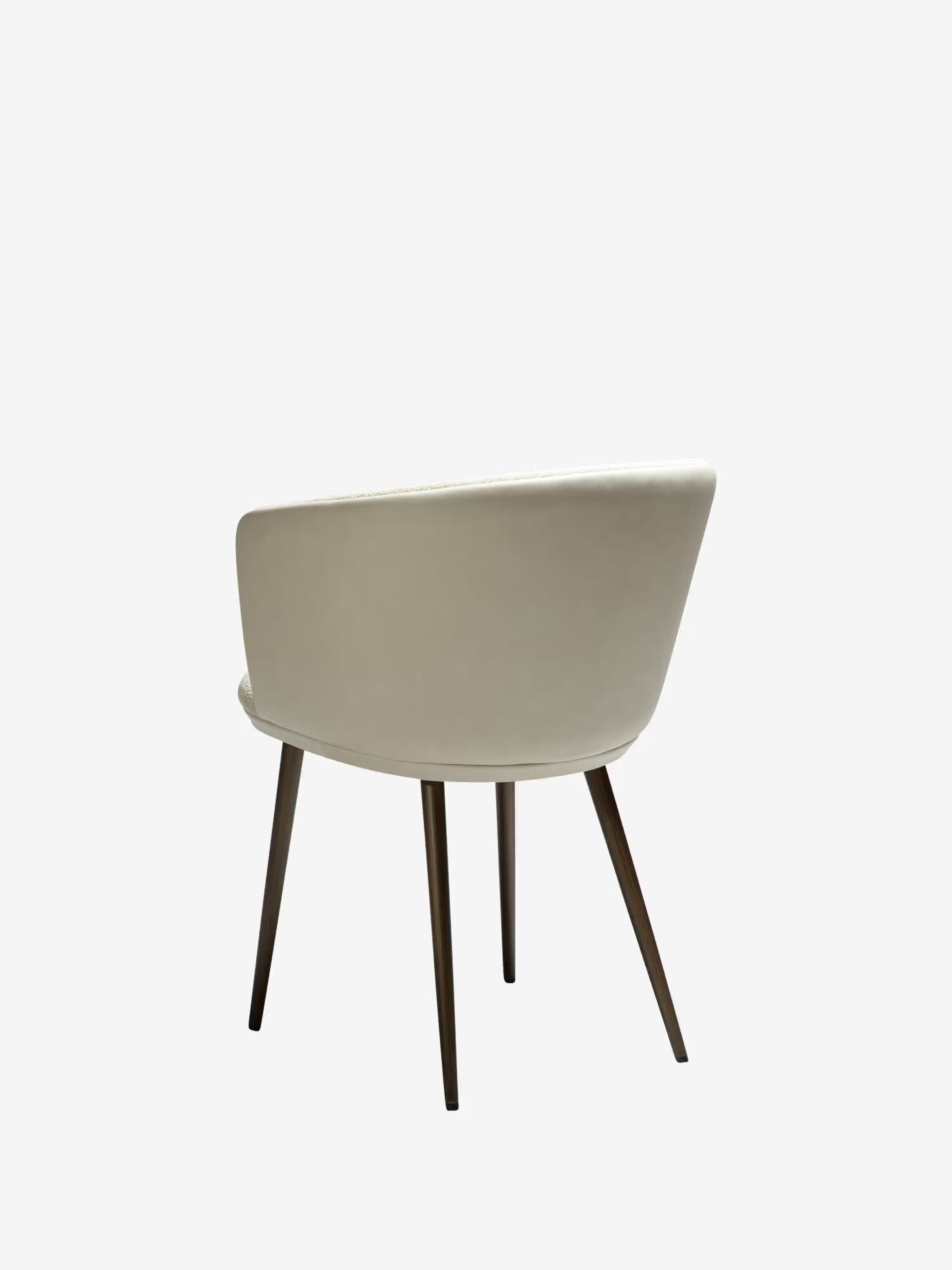 HEY Chaise avec accoudoirs en tissu bouclé et cuir synthétique avec pieds en métal