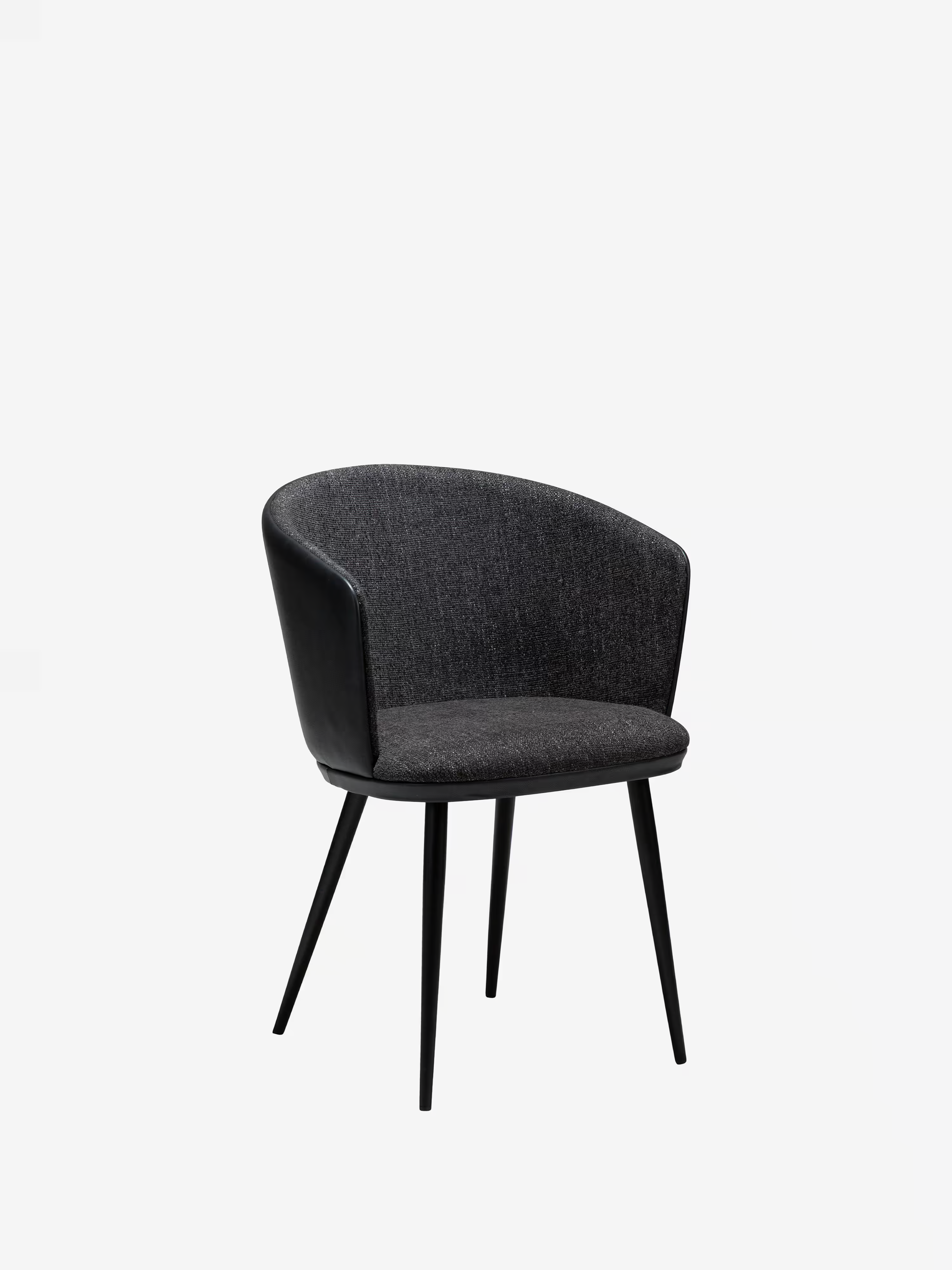 HEY Chaise avec accoudoirs en tissu bouclé et cuir synthétique avec pieds en métal
