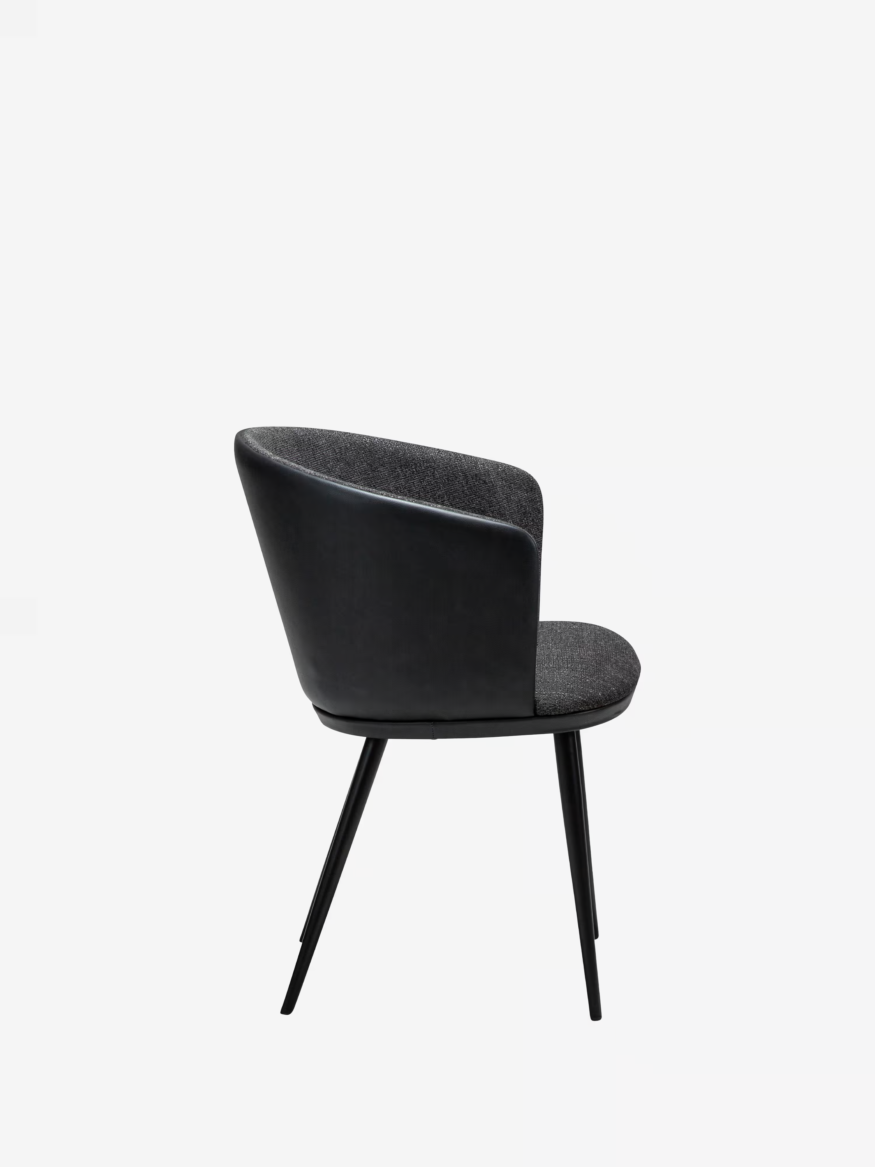 HEY Chaise avec accoudoirs en tissu bouclé et cuir synthétique avec pieds en métal