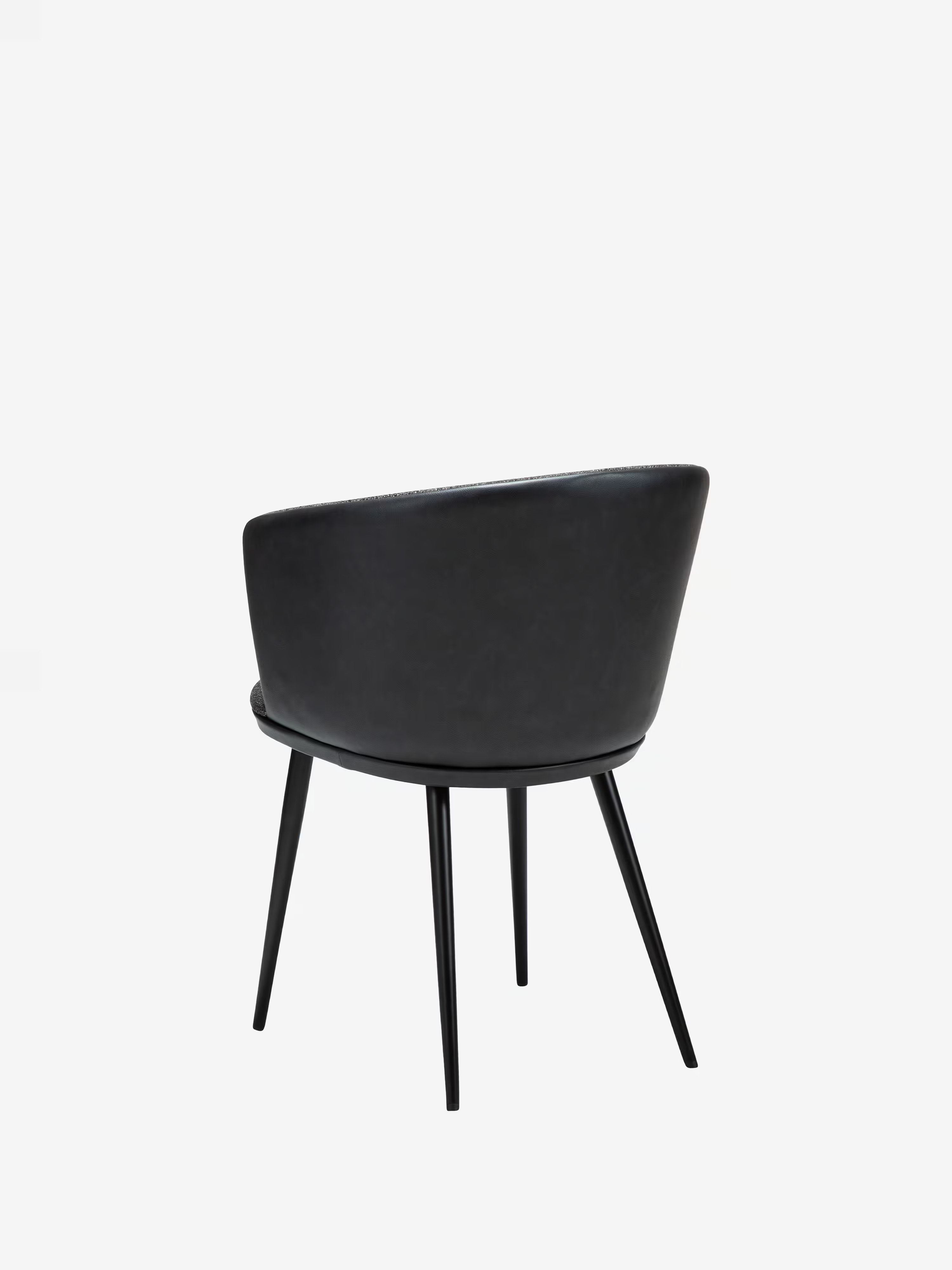 HEY Chaise avec accoudoirs en tissu bouclé et cuir synthétique avec pieds en métal