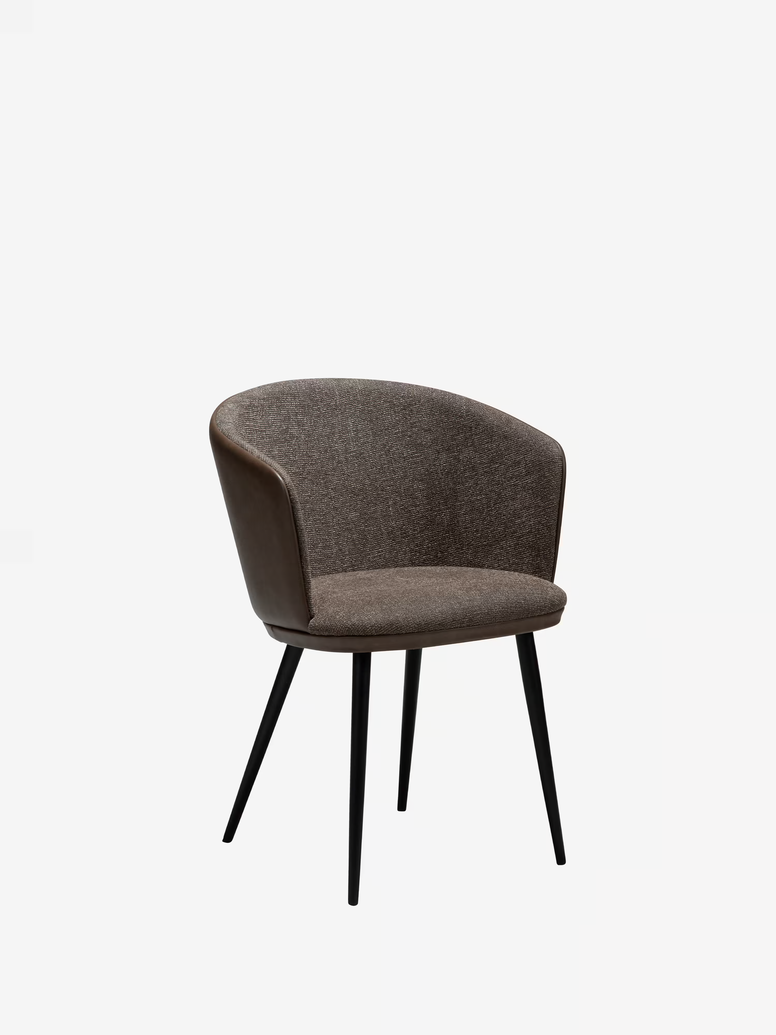 HEY Chaise avec accoudoirs en tissu bouclé et cuir synthétique avec pieds en métal