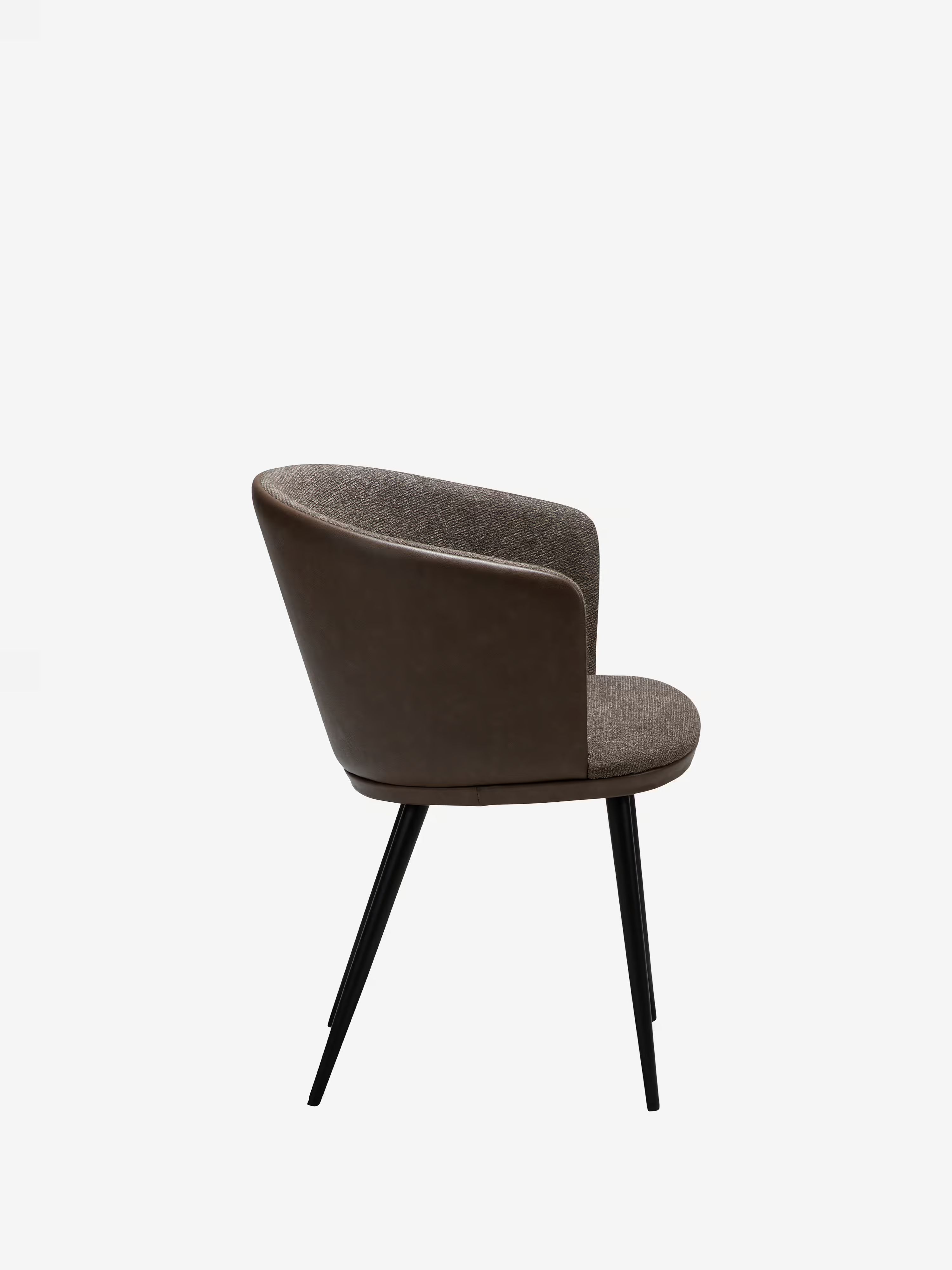 HEY Chaise avec accoudoirs en tissu bouclé et cuir synthétique avec pieds en métal