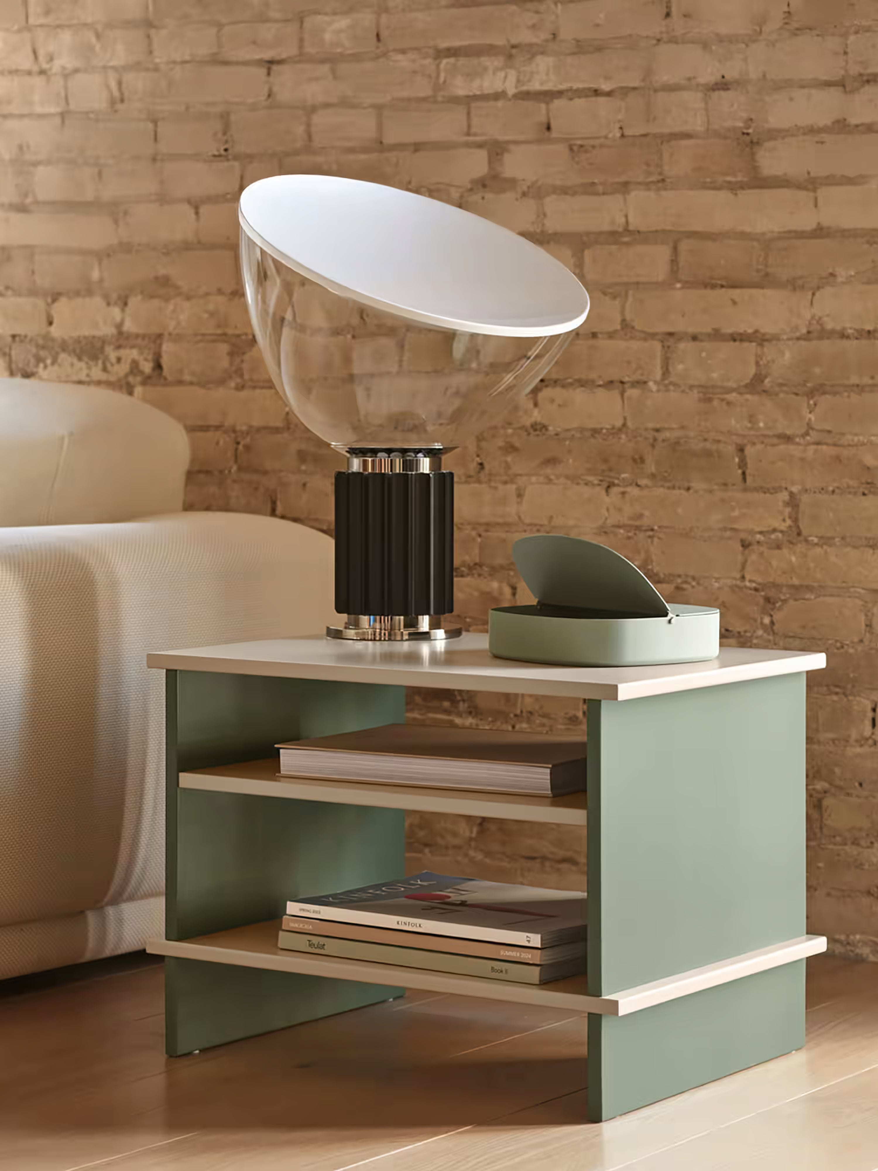 Inari Two-tone lacquered MDF nightstand - sand and green 54 x 40 cm