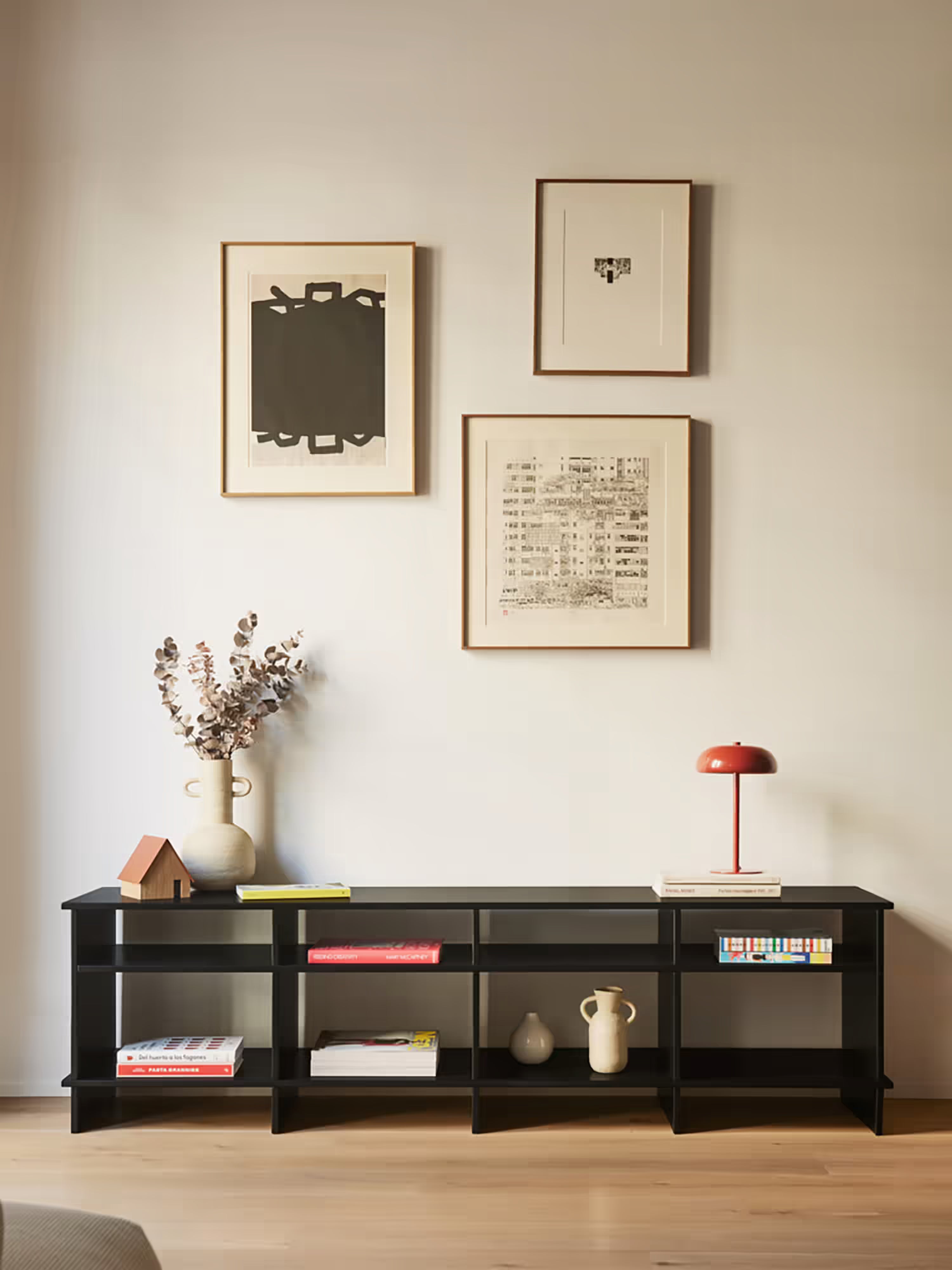 Inari Black TV stand - modern design and Japanese minimalism 180 x 50 cm