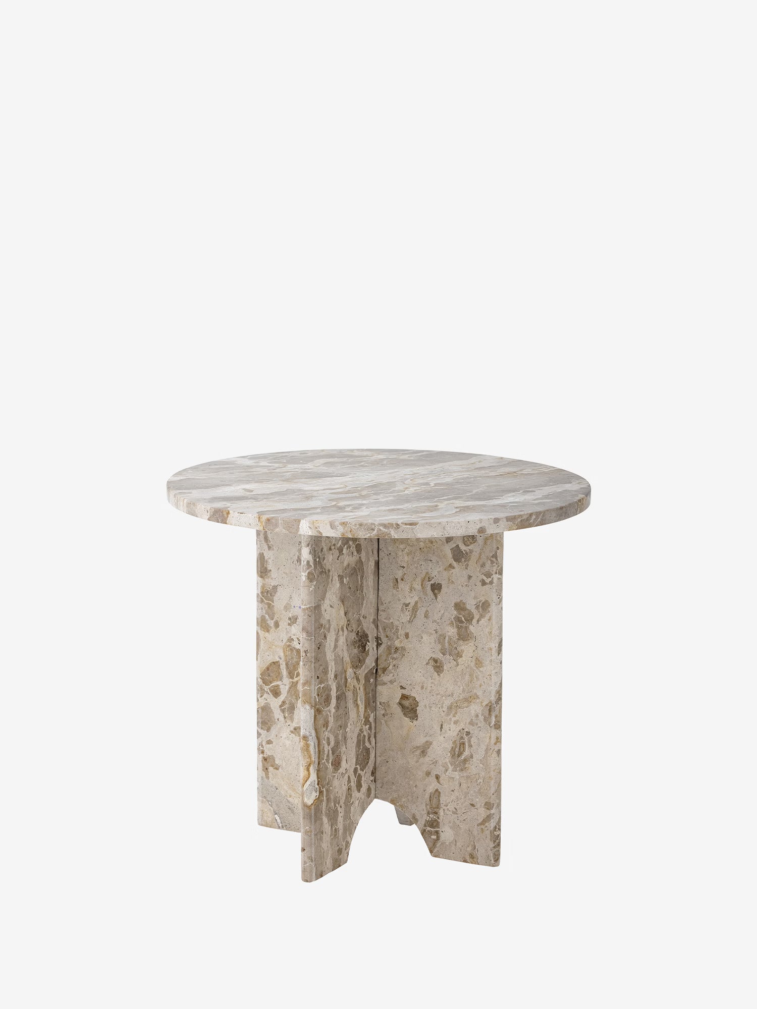Jasmia Tavolino d'appoggio rotondo Ø46 in marmo naturale marrone