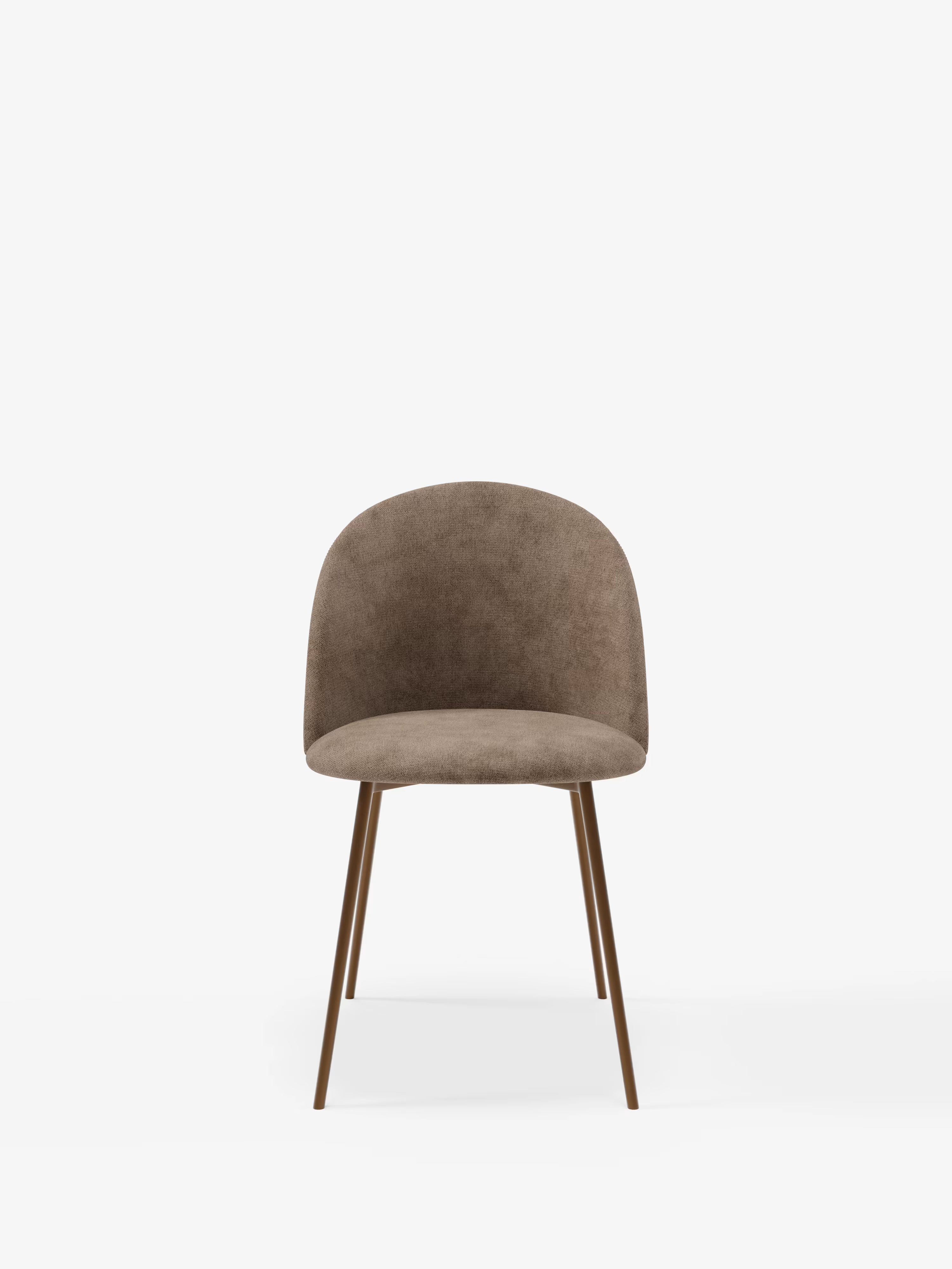 Karen chaise en velours côtelé marron avec pieds en métal peint marron