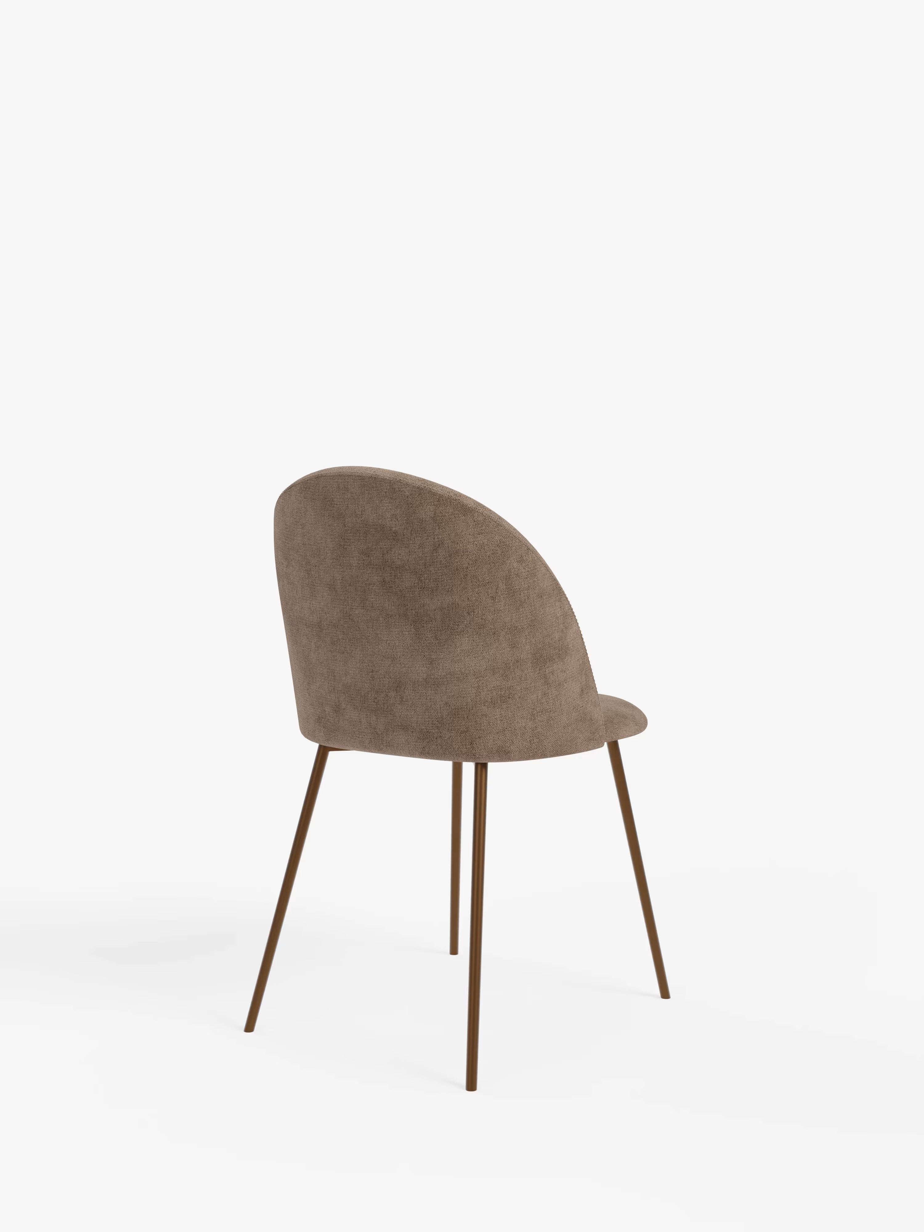 Karen chaise en velours côtelé marron avec pieds en métal peint marron