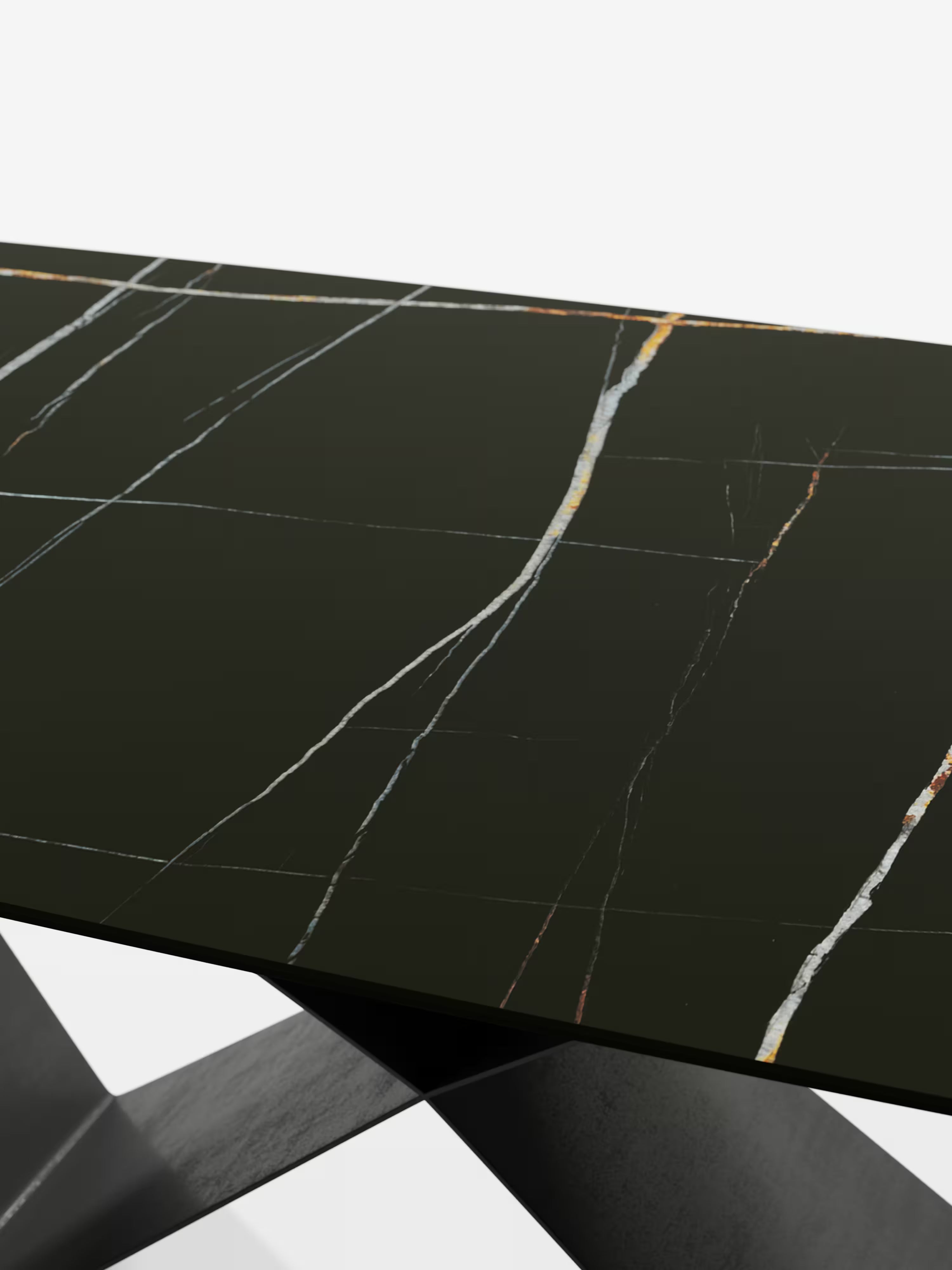 Karl mesa de comedor rectangular 210x110 cm con sobre de cerámica efecto mármol