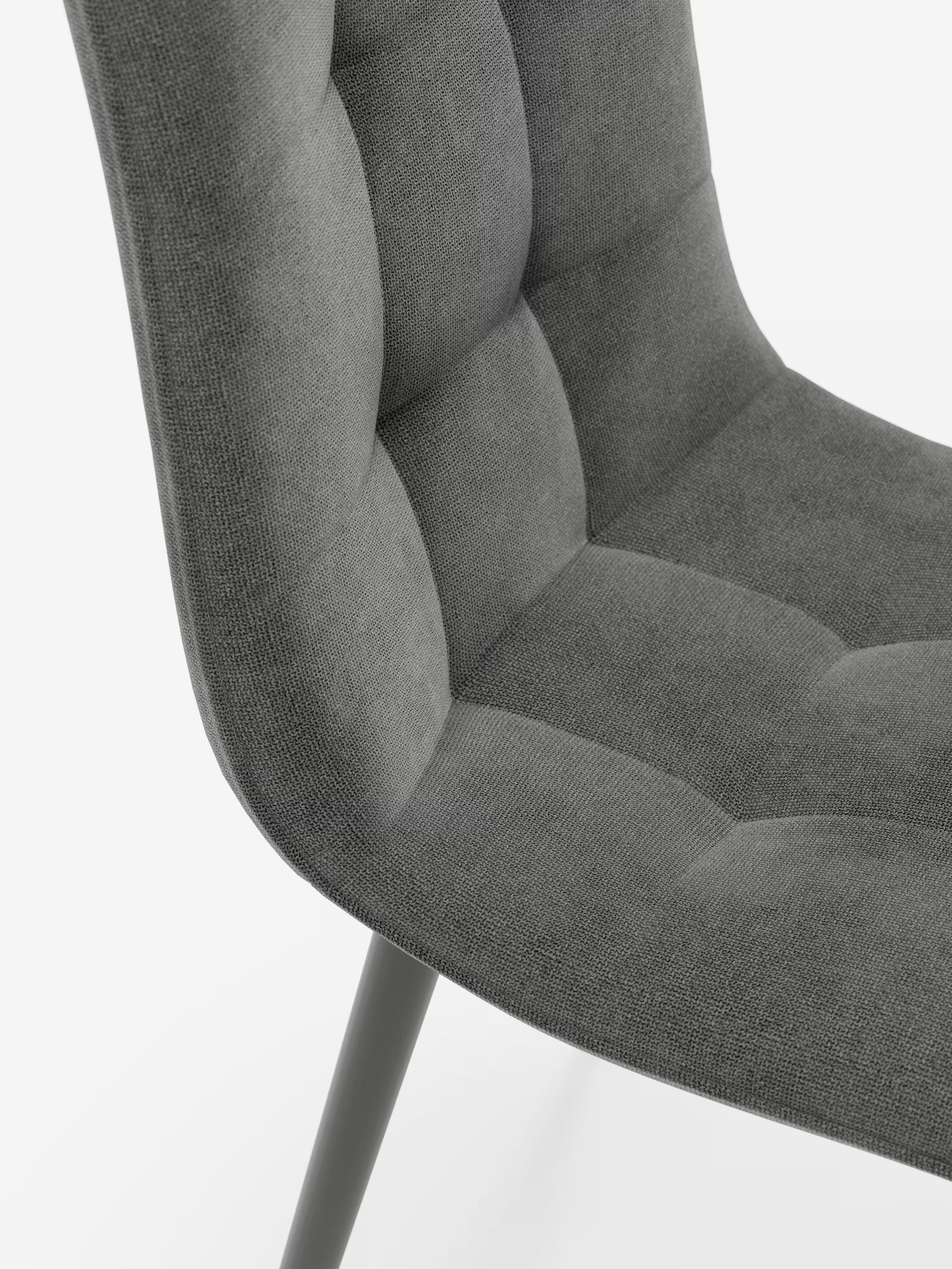 Chaise Katerine en tissu velours côtelé gris foncé avec structure noire – moderne et confortable