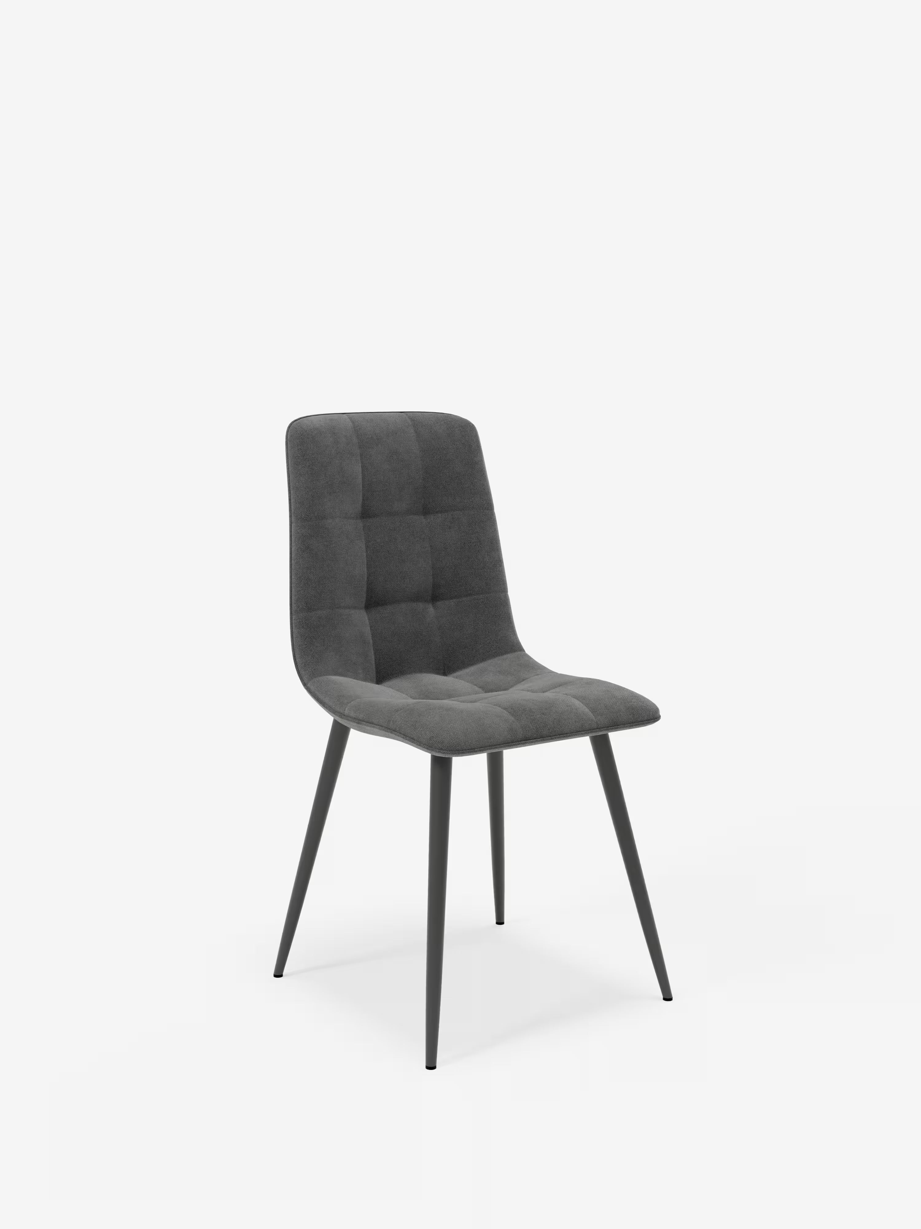 Chaise Katerine en tissu velours côtelé gris foncé avec structure noire – moderne et confortable