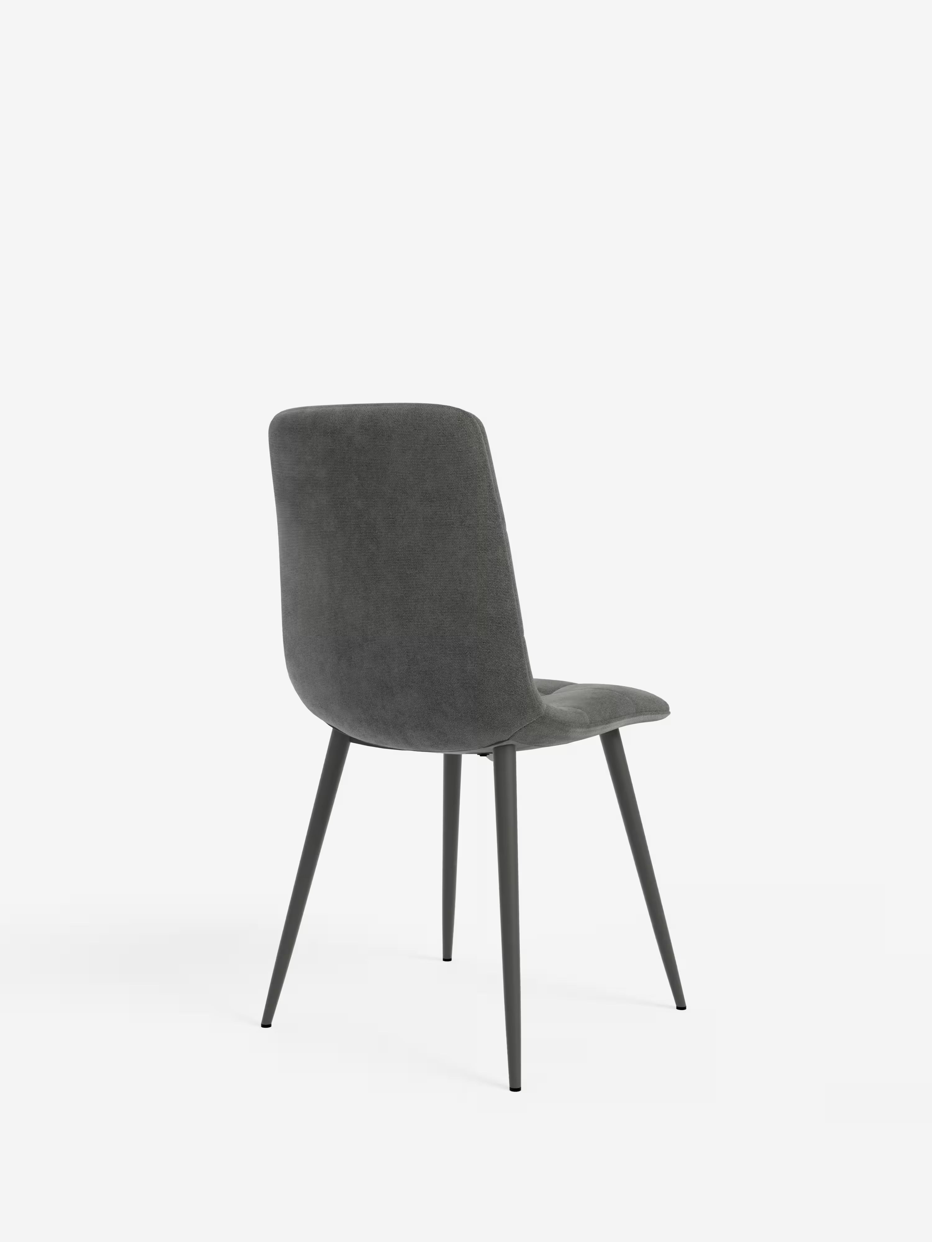 Chaise Katerine en tissu velours côtelé gris foncé avec structure noire – moderne et confortable