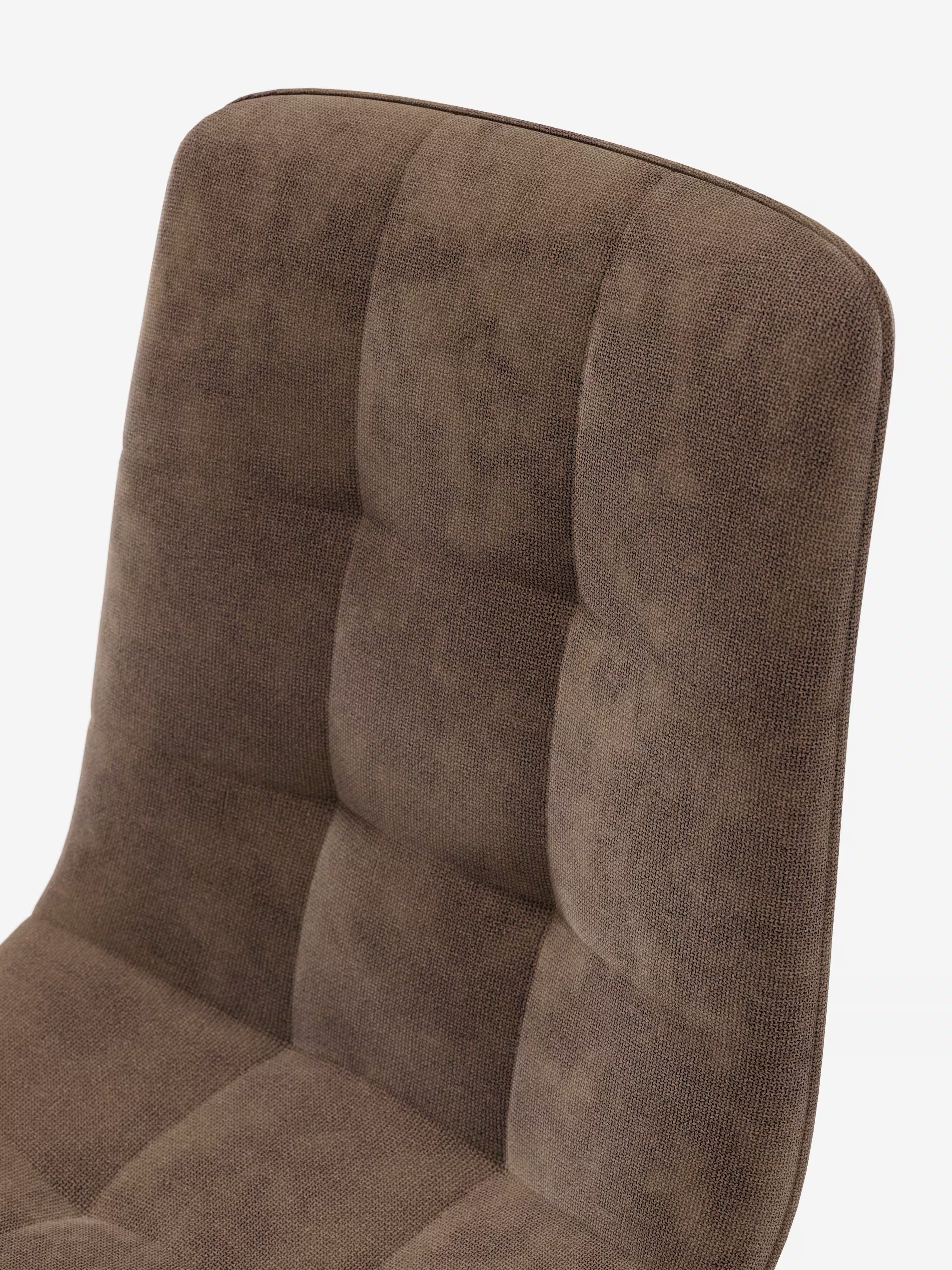 Katerine Stuhl aus Chenille und Beinen aus braunem Metall – modern und komfortabel