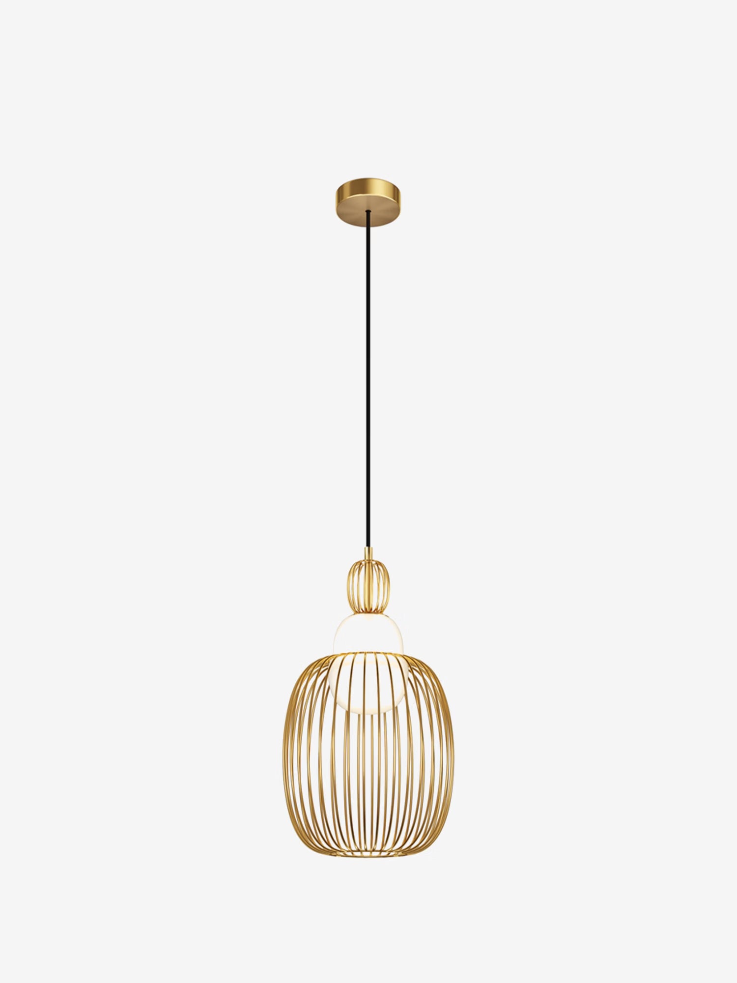 Levitation Ø26 cm Lampada a sospensione di design in ottone con paralume a fili e diffusore in vetro