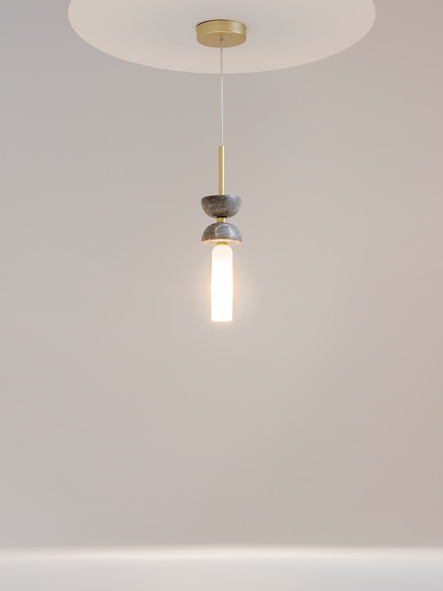 Kyoto Textured design pendant lamp - Japanese style in natural marble and glass