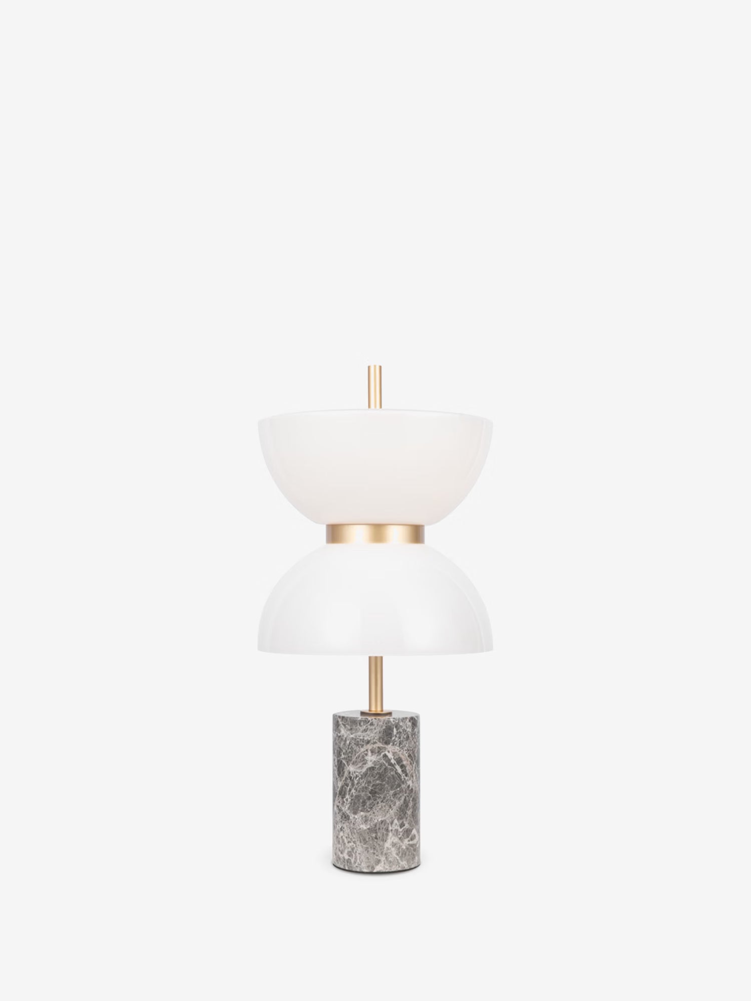 Kyoto Lampe de table à LED - design moderne et style japonais en verre blanc et marbre naturel