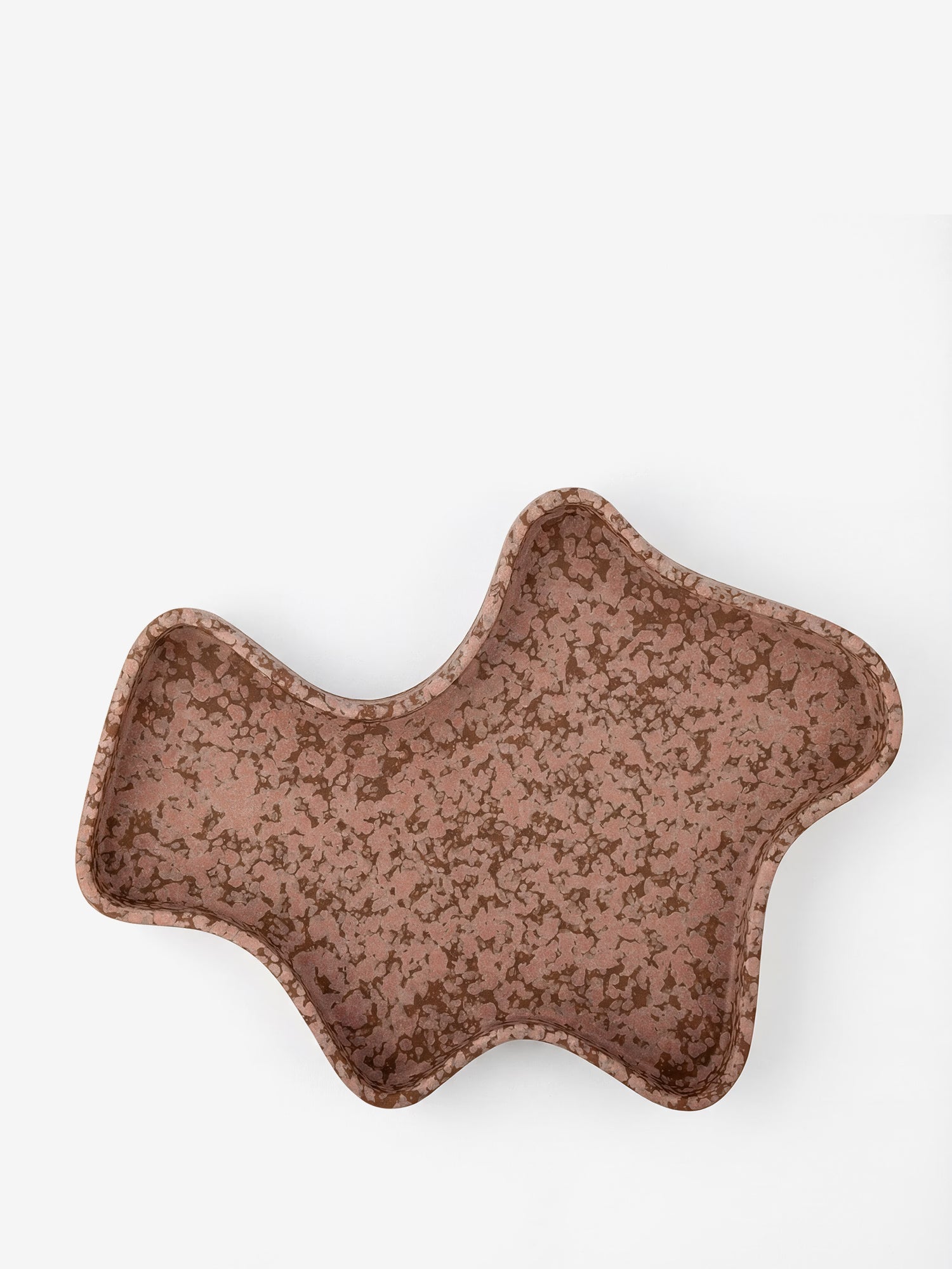 Lakey vassoio organico in gres marrone a finitura reattiva - design nordico 29x22 cm