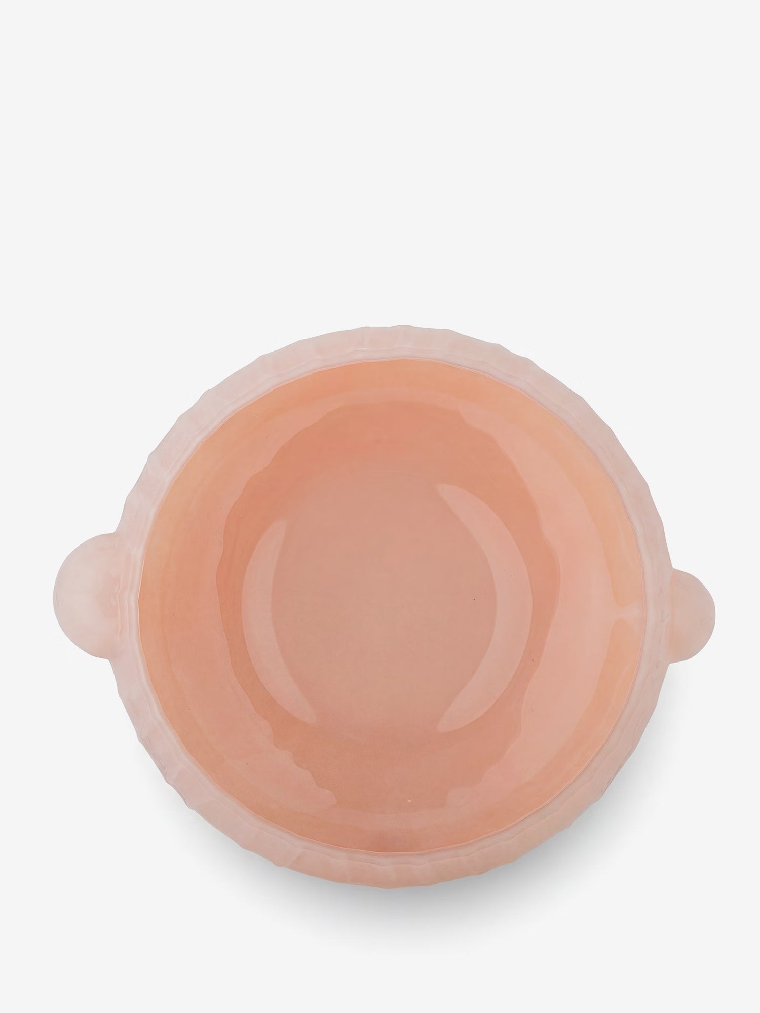 Lalie ciotola decorativa in vetro rosa con manici laterali