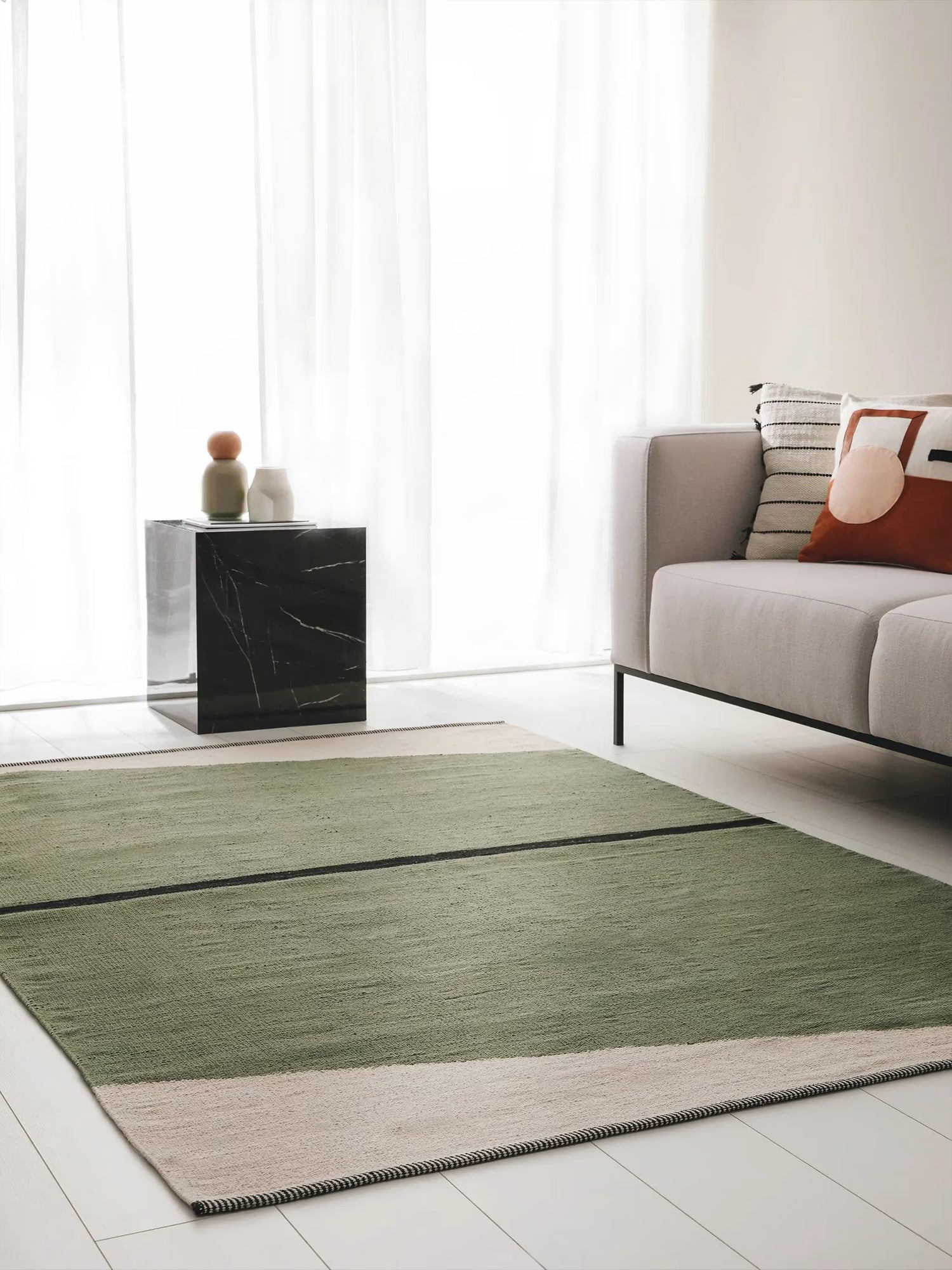 Lenny Tappeto in Cotone tessuto a mano con Design geometrico