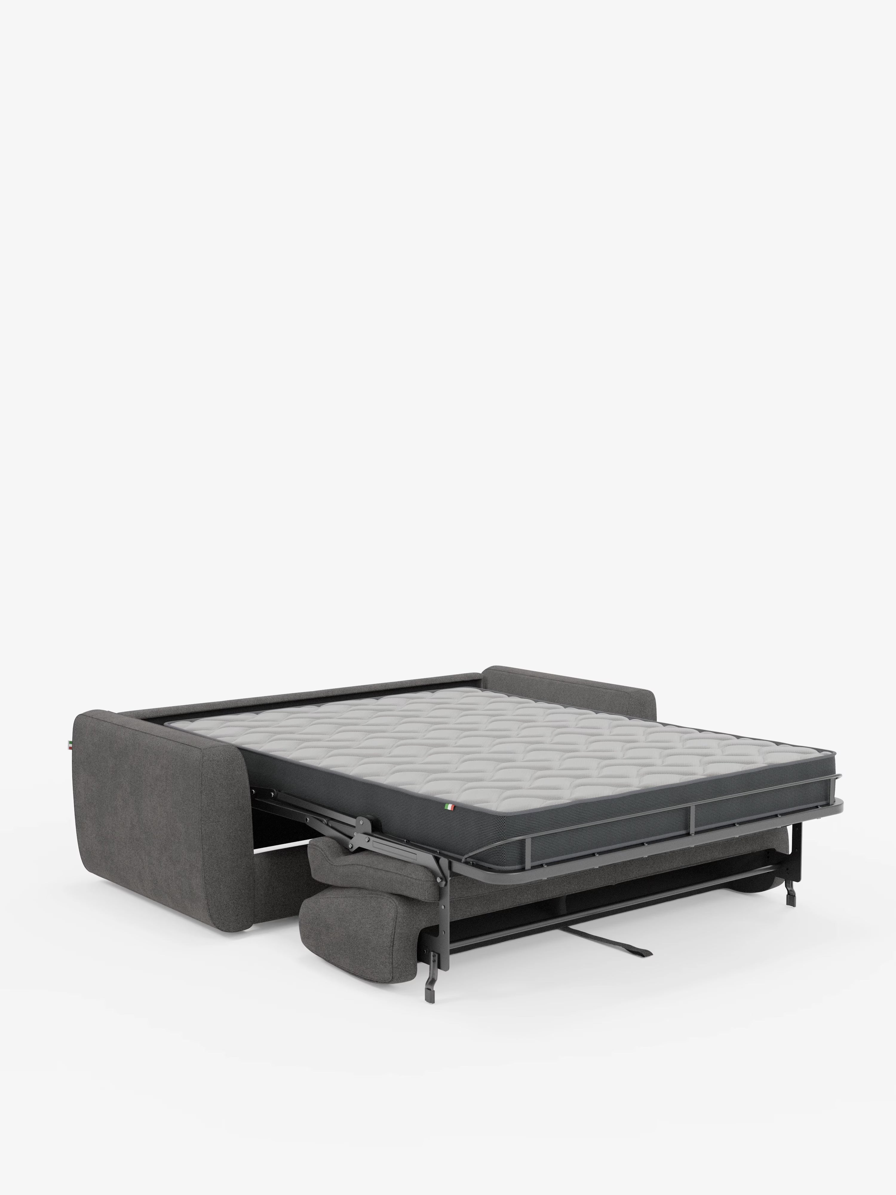 Leonida divano letto sfoderabile 3 posti - materasso alto 18 cm incluso e vano porta-cuscini in Tessuto Smacchiabile