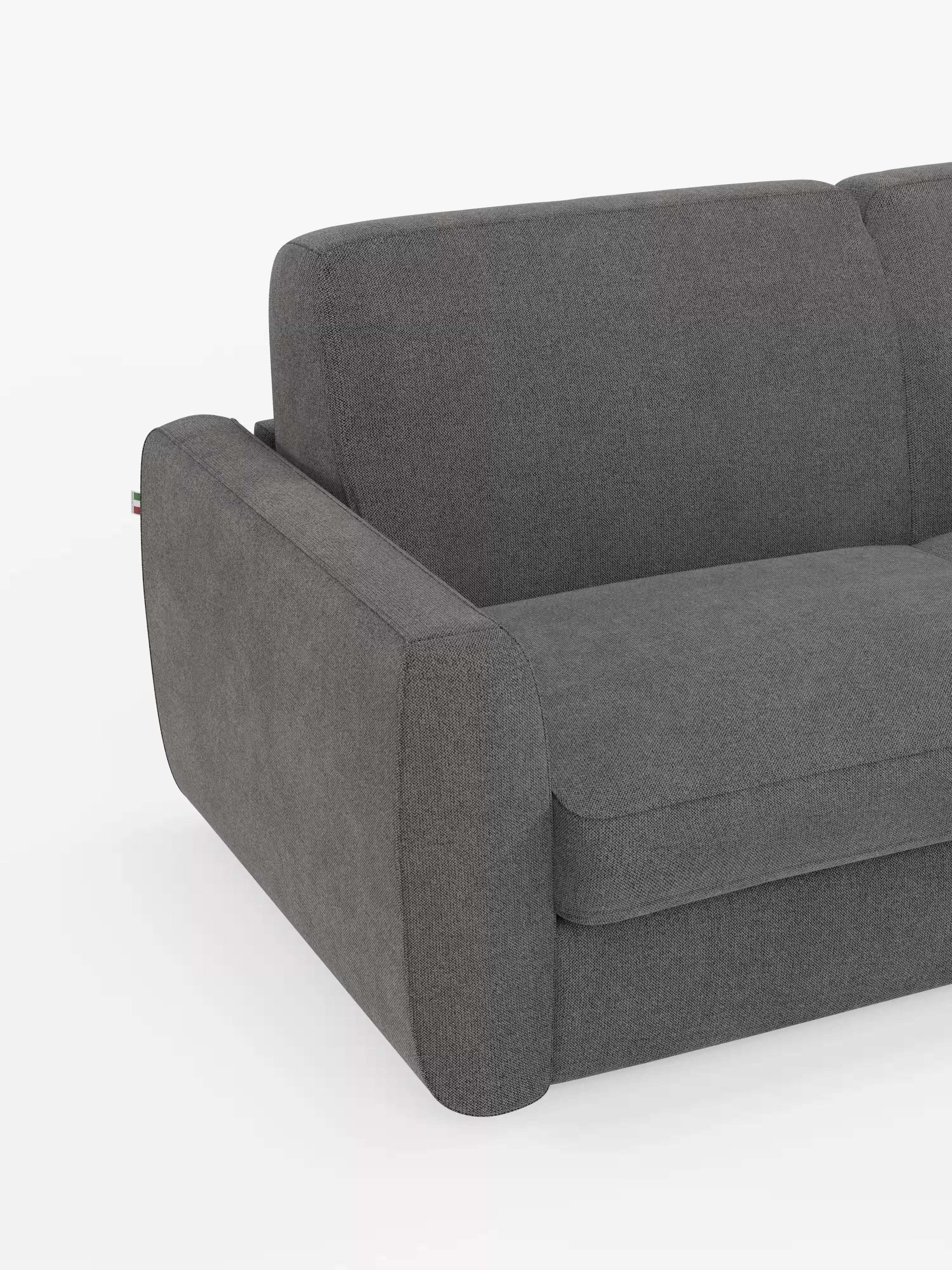 Leonida divano letto sfoderabile 3 posti - materasso alto 18 cm incluso e vano porta-cuscini in Tessuto Smacchiabile