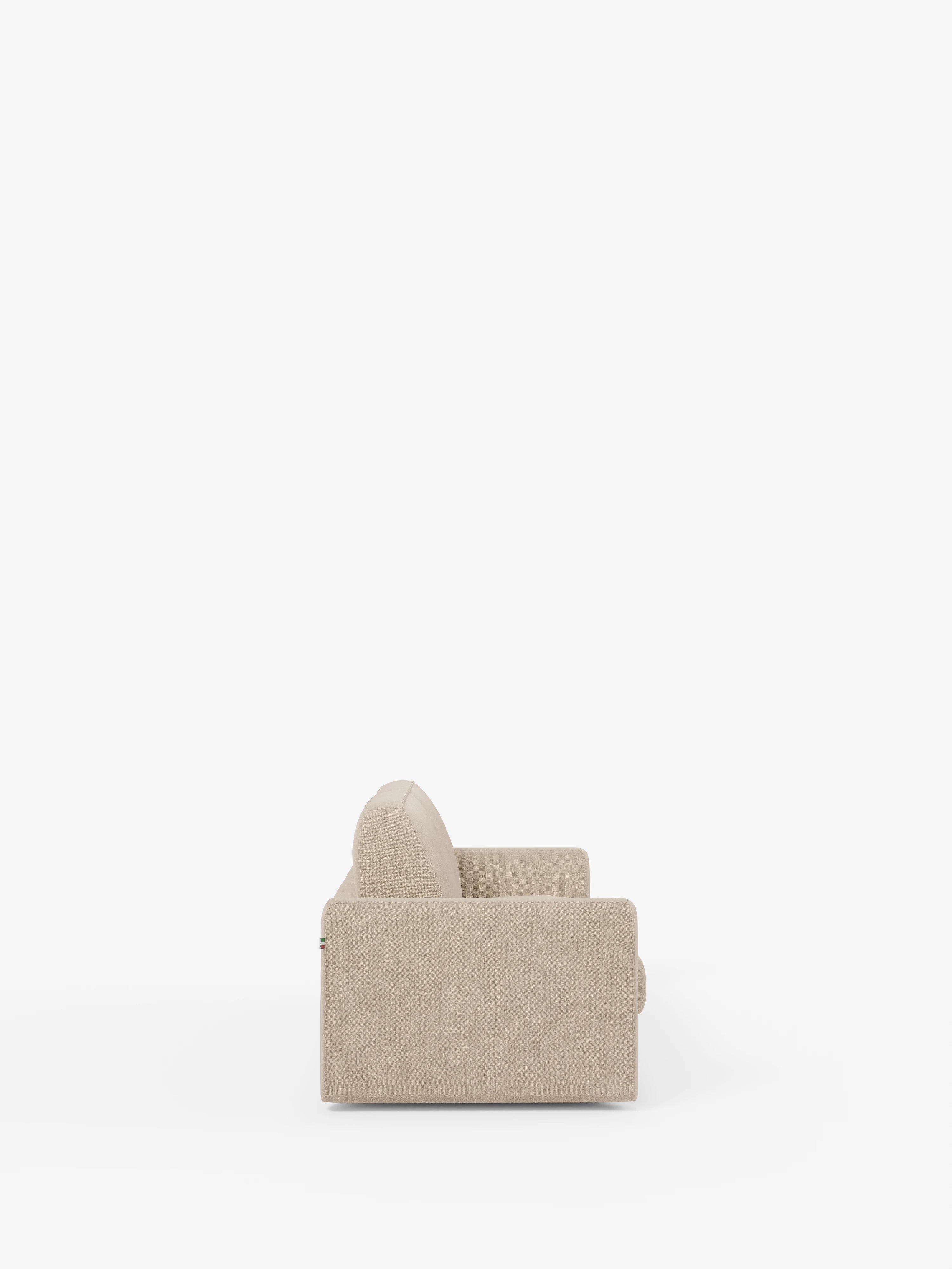 Leonida divano letto sfoderabile 3 posti - materasso alto 18 cm incluso e vano porta-cuscini in Tessuto Smacchiabile