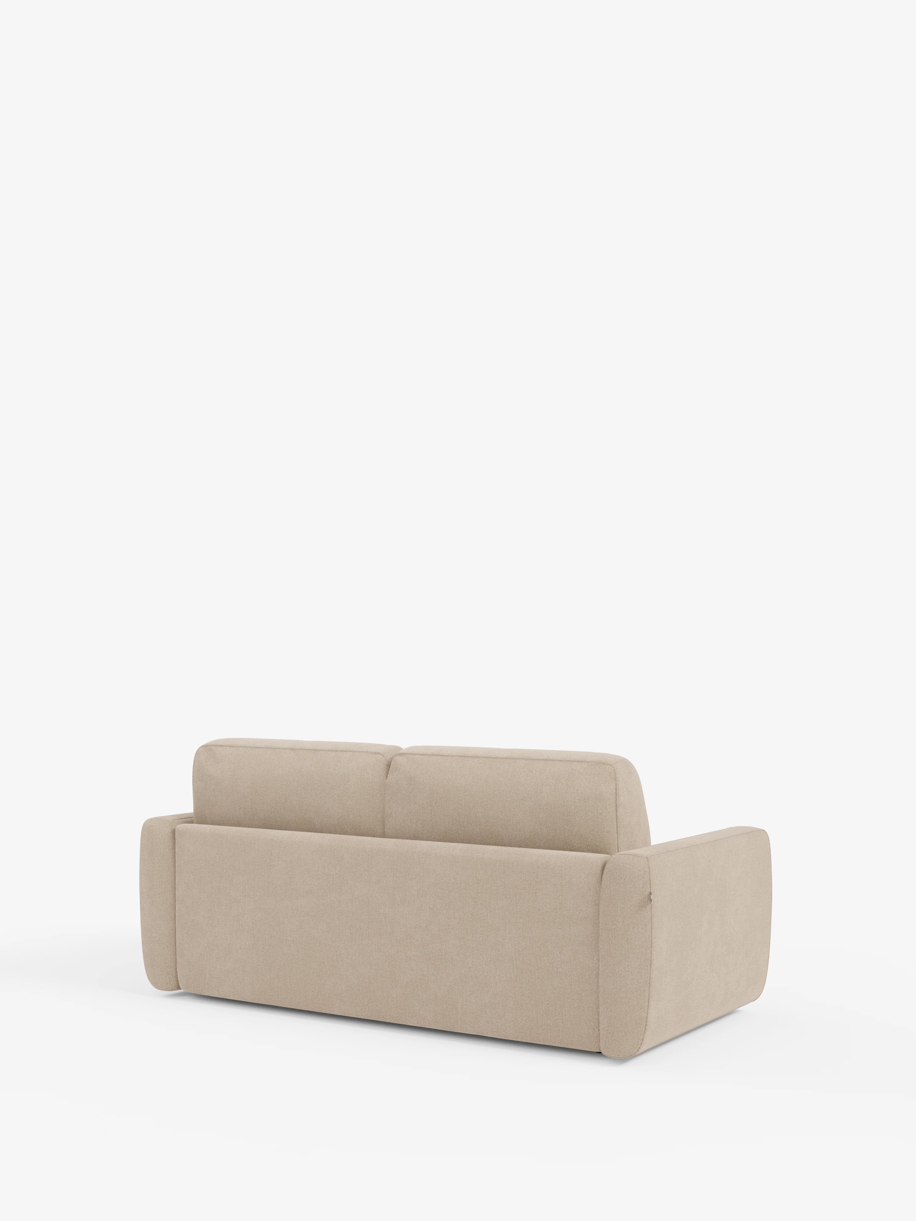 Leonida divano letto sfoderabile 3 posti - materasso alto 18 cm incluso e vano porta-cuscini in Tessuto Smacchiabile