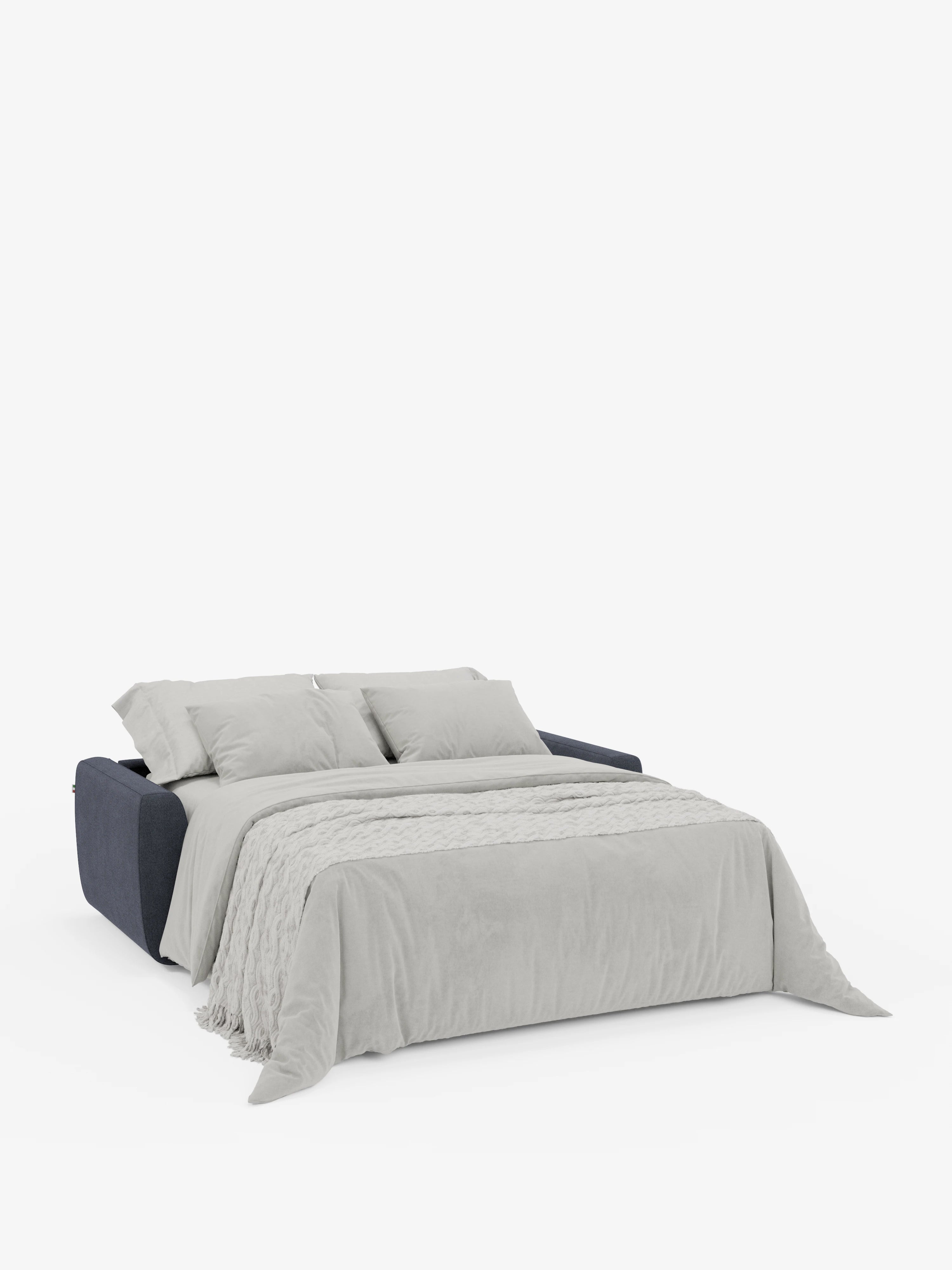 Leonida divano letto sfoderabile 3 posti - materasso alto 18 cm incluso e vano porta-cuscini in Tessuto Smacchiabile
