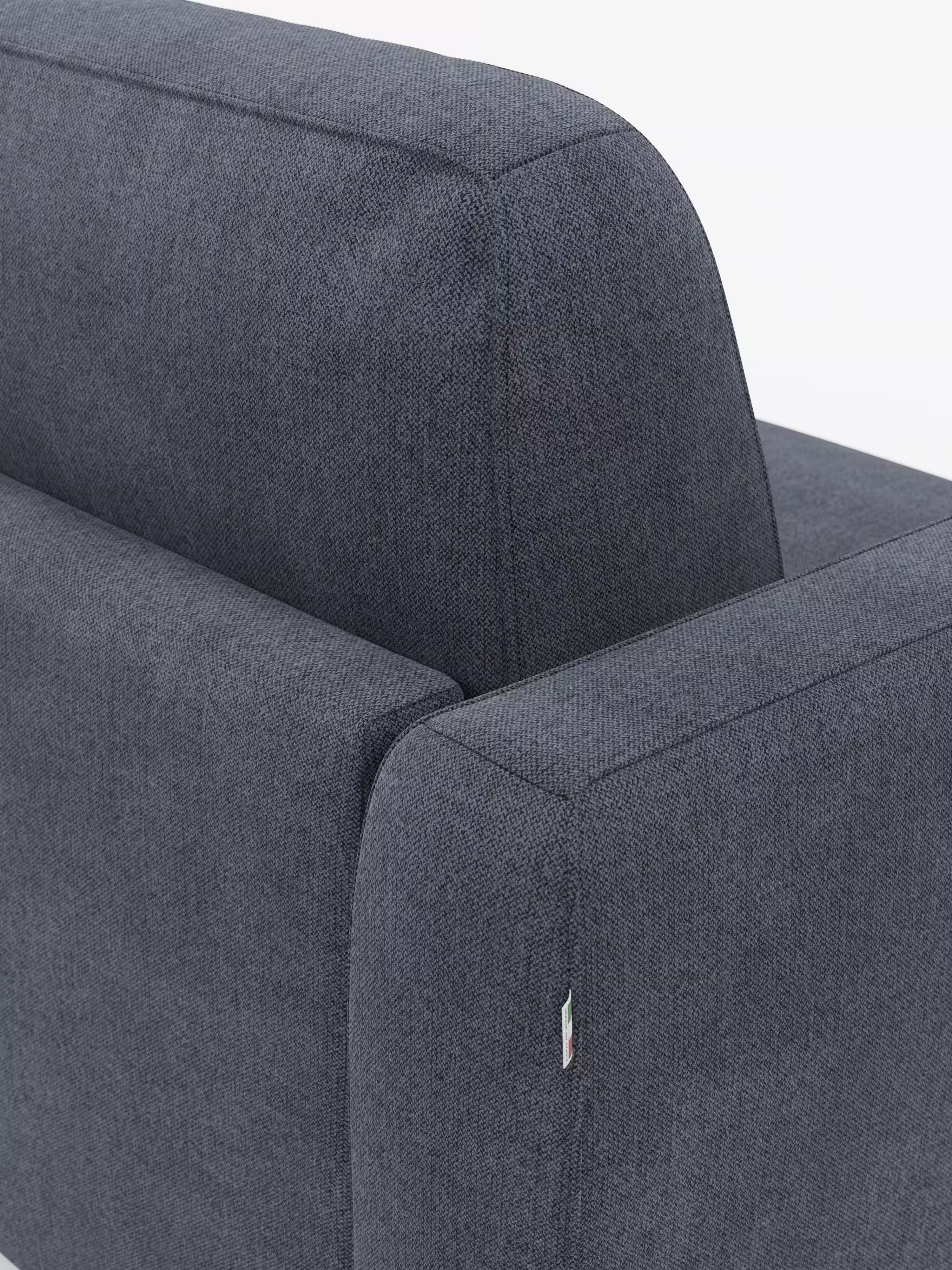 Leonida divano letto sfoderabile 3 posti - materasso alto 18 cm incluso e vano porta-cuscini in Tessuto Smacchiabile