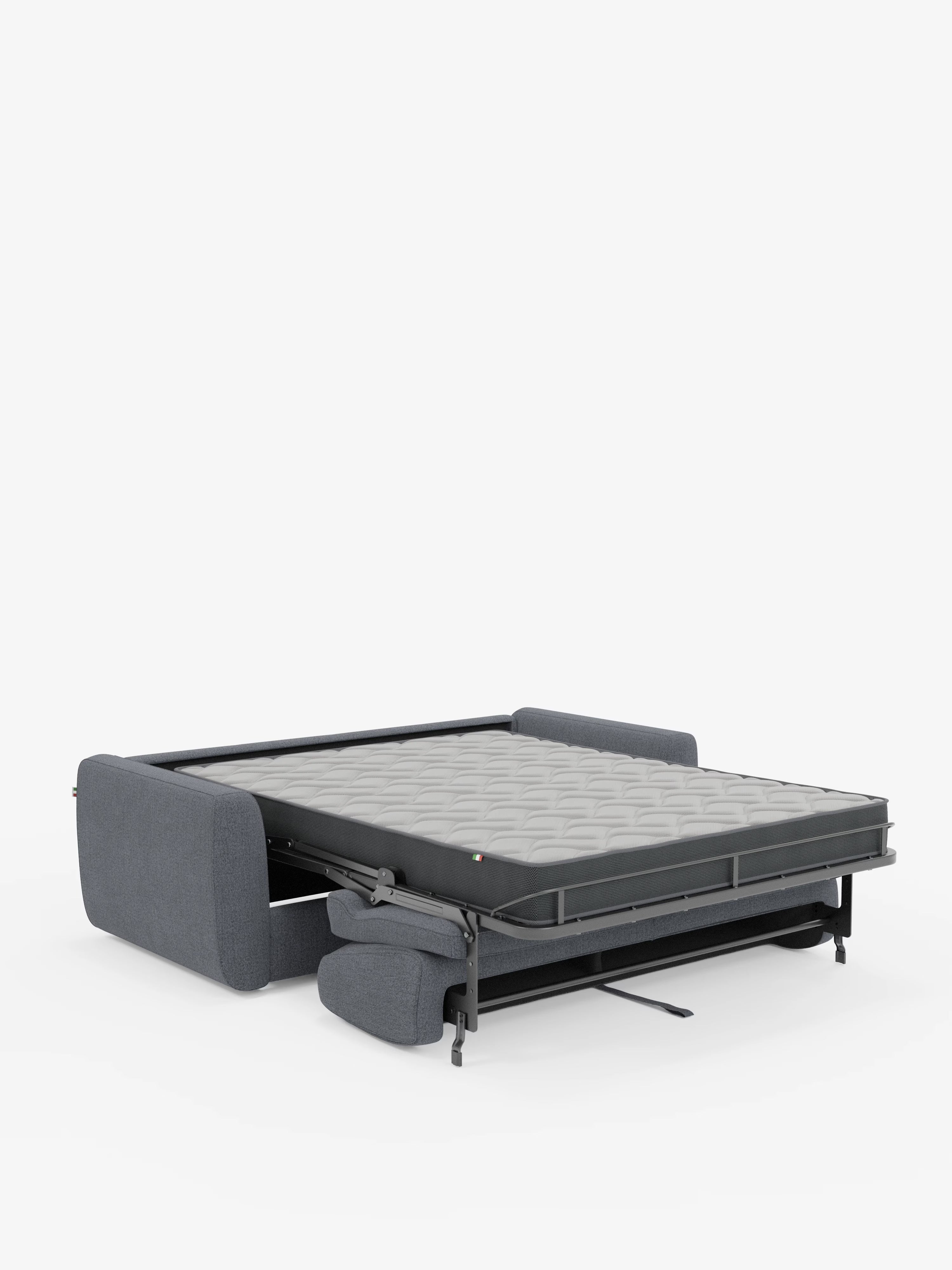 Leonida divano letto sfoderabile 3 posti - materasso alto 18 cm incluso e vano porta-cuscini in Tessuto Smacchiabile