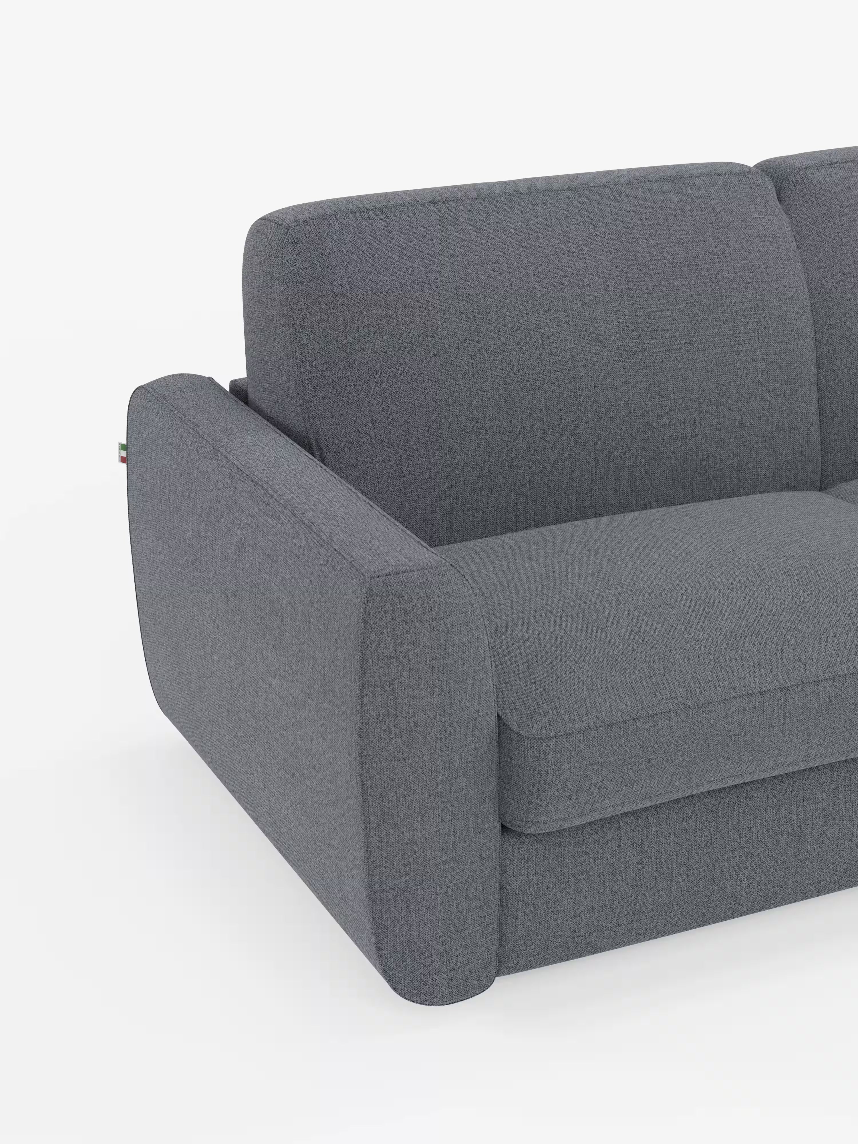 Leonida divano letto sfoderabile 3 posti - materasso alto 18 cm incluso e vano porta-cuscini in Tessuto Smacchiabile