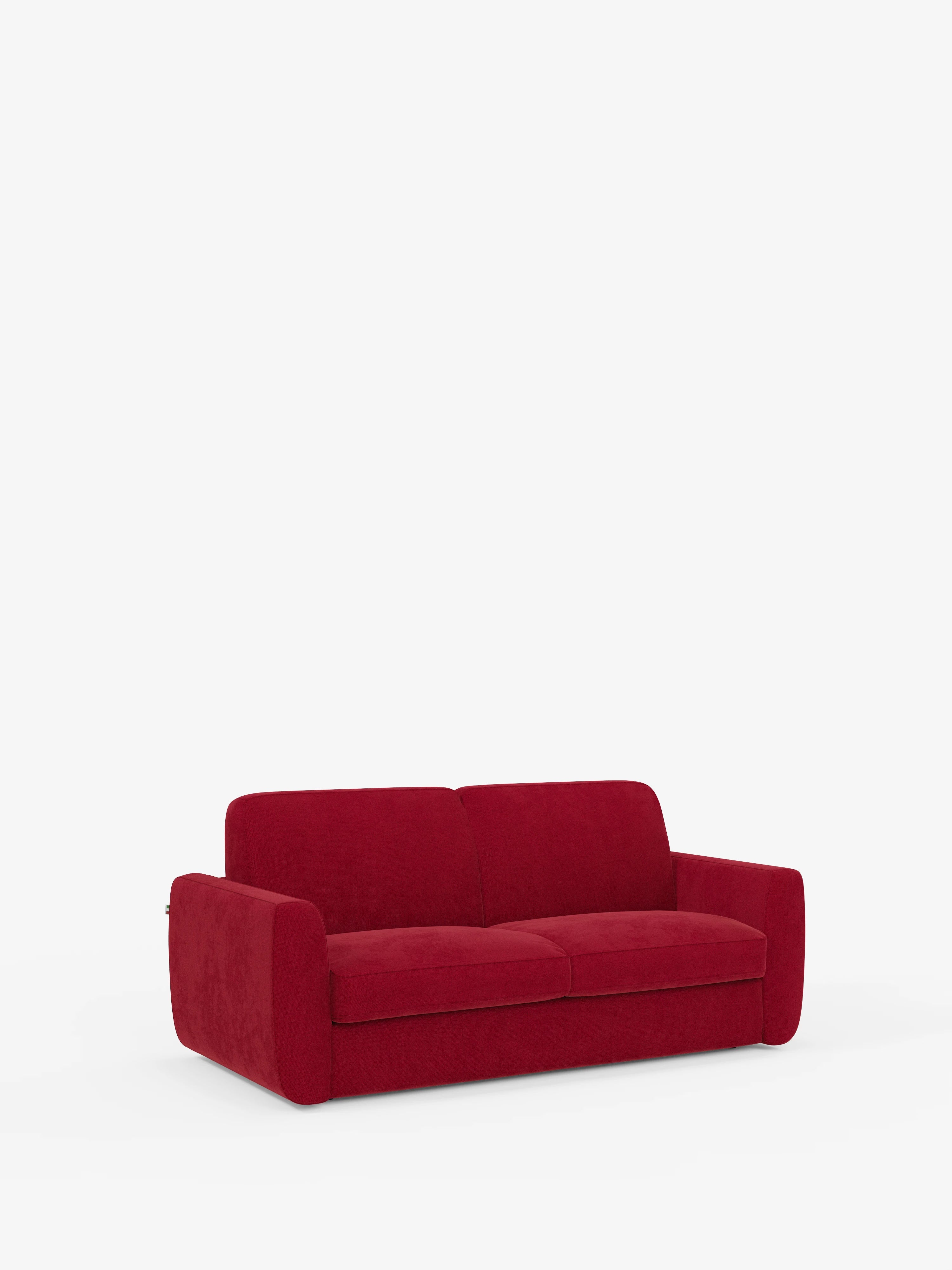 Leonida divano letto sfoderabile 3 posti - materasso alto 18 cm incluso e vano porta-cuscini in Tessuto Smacchiabile