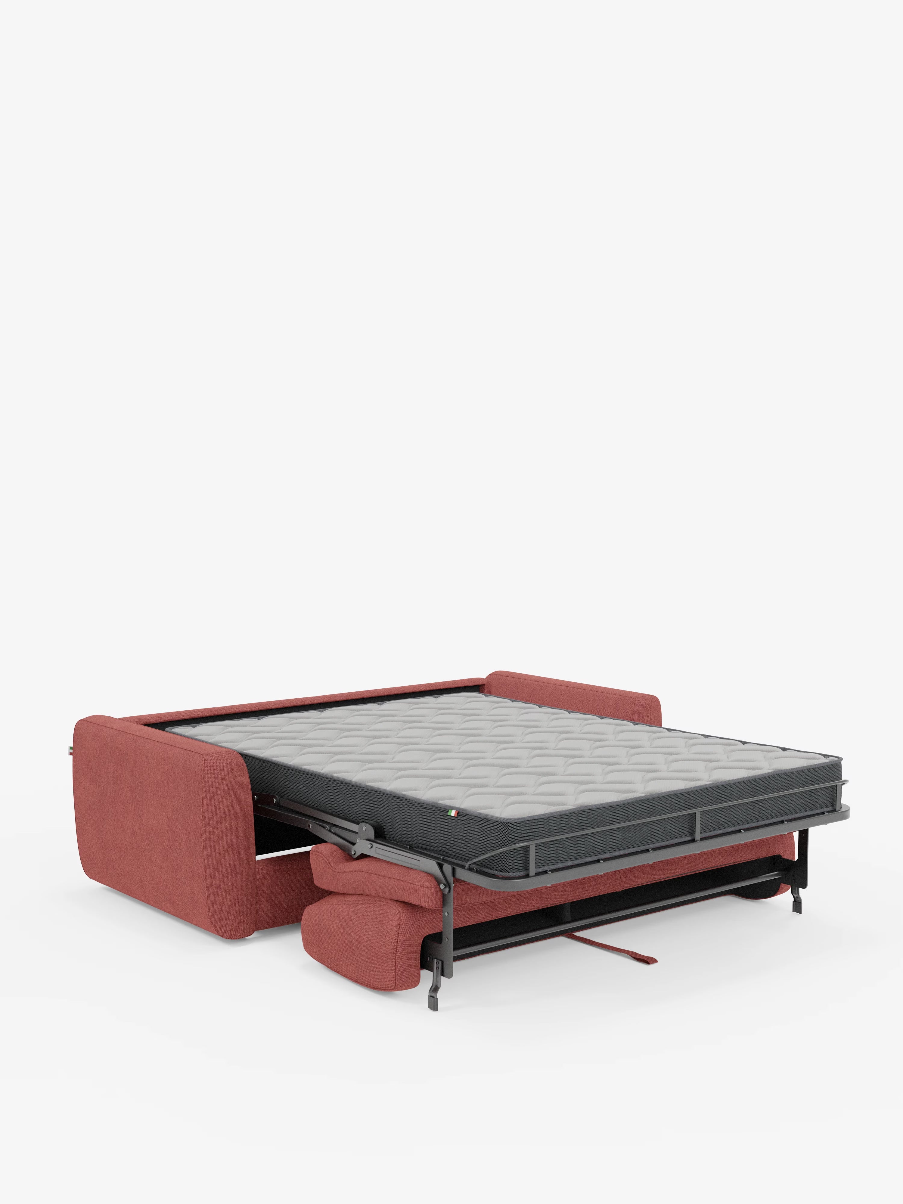 Leonida divano letto sfoderabile 3 posti - materasso alto 18 cm incluso e vano porta-cuscini in Tessuto Smacchiabile