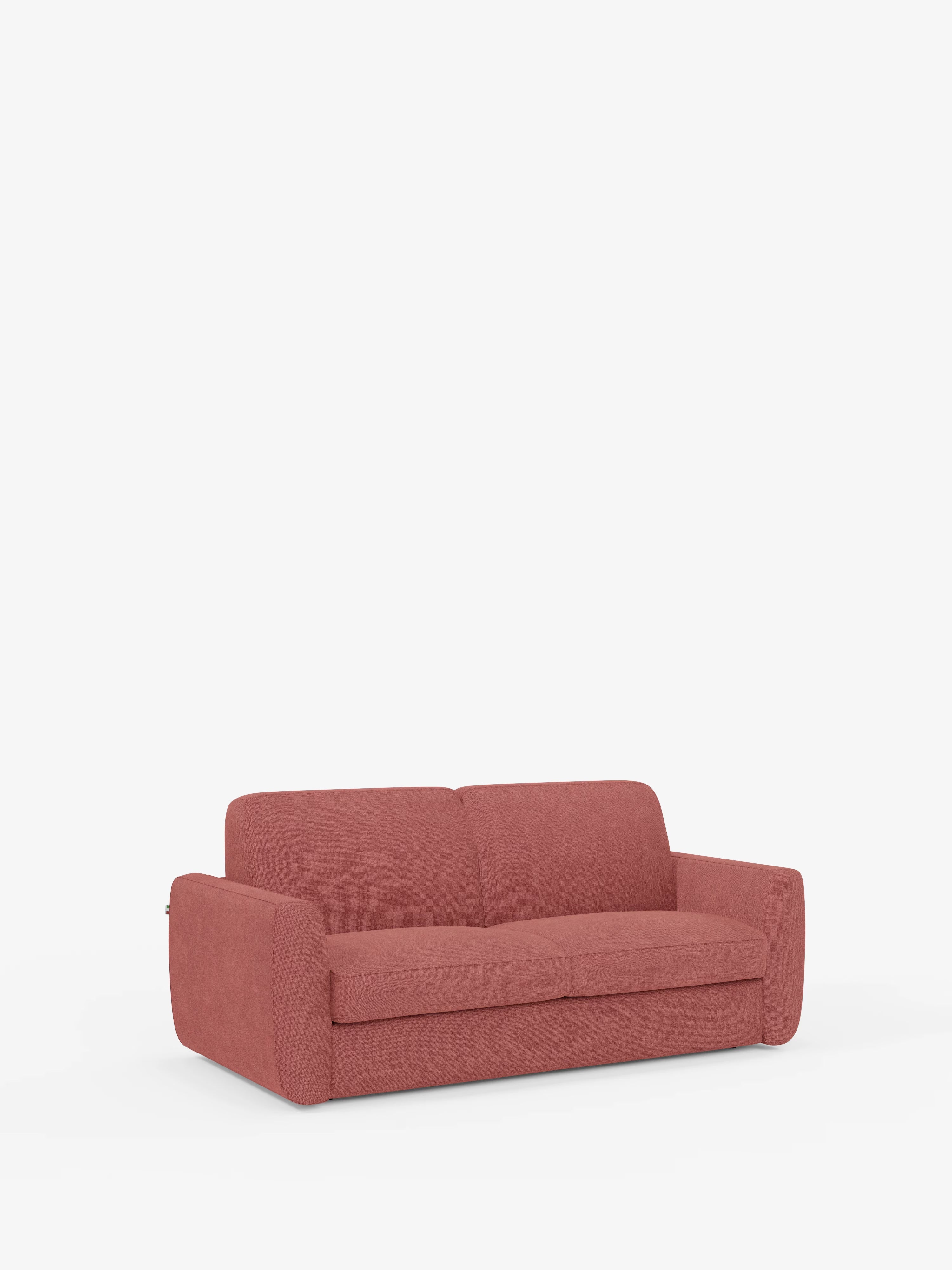 Leonida divano letto sfoderabile 3 posti - materasso alto 18 cm incluso e vano porta-cuscini in Tessuto Smacchiabile