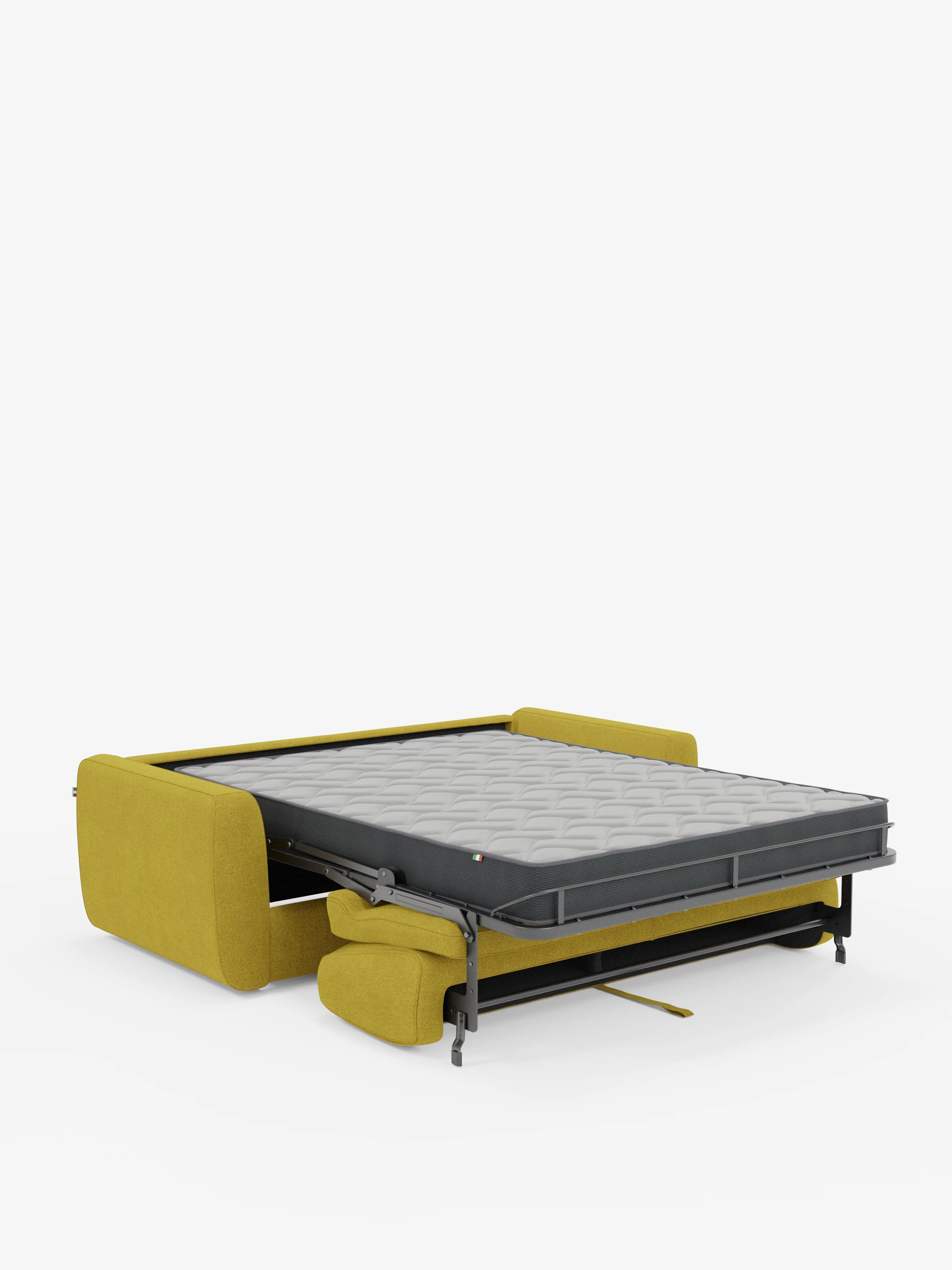 Leonida divano letto sfoderabile 3 posti - materasso alto 18 cm incluso e vano porta-cuscini in Tessuto Smacchiabile