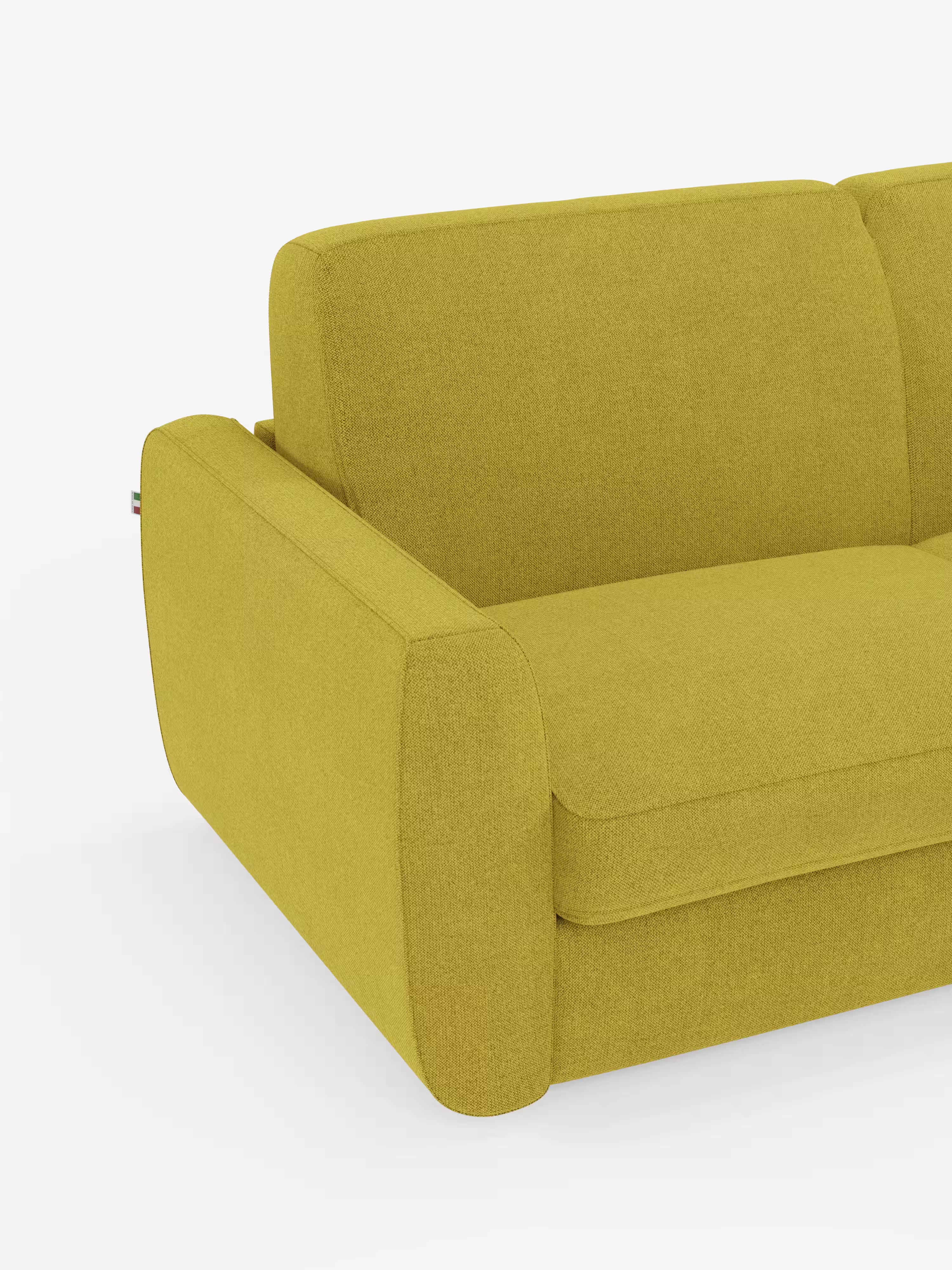 Leonida divano letto sfoderabile 3 posti - materasso alto 18 cm incluso e vano porta-cuscini in Tessuto Smacchiabile