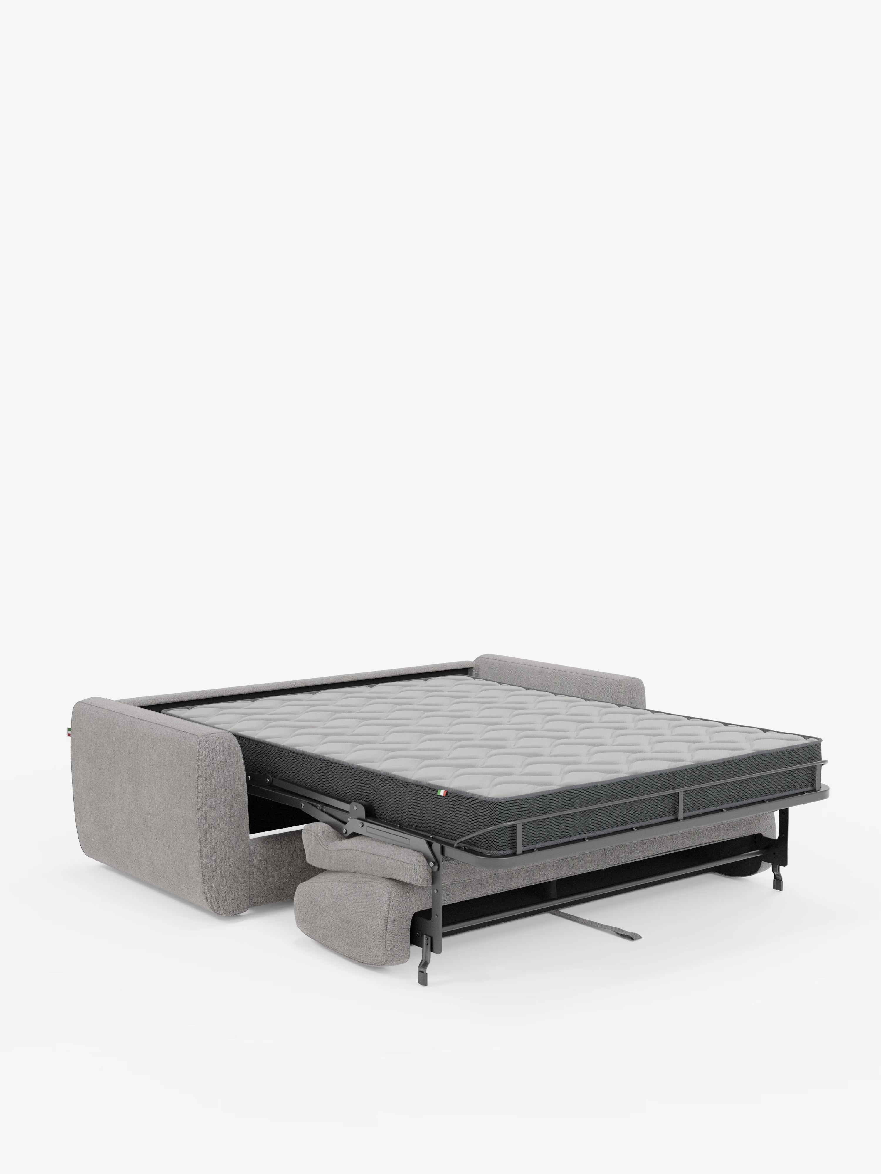 Leonida divano letto sfoderabile 3 posti - materasso alto 18 cm incluso e vano porta-cuscini in Tessuto Smacchiabile