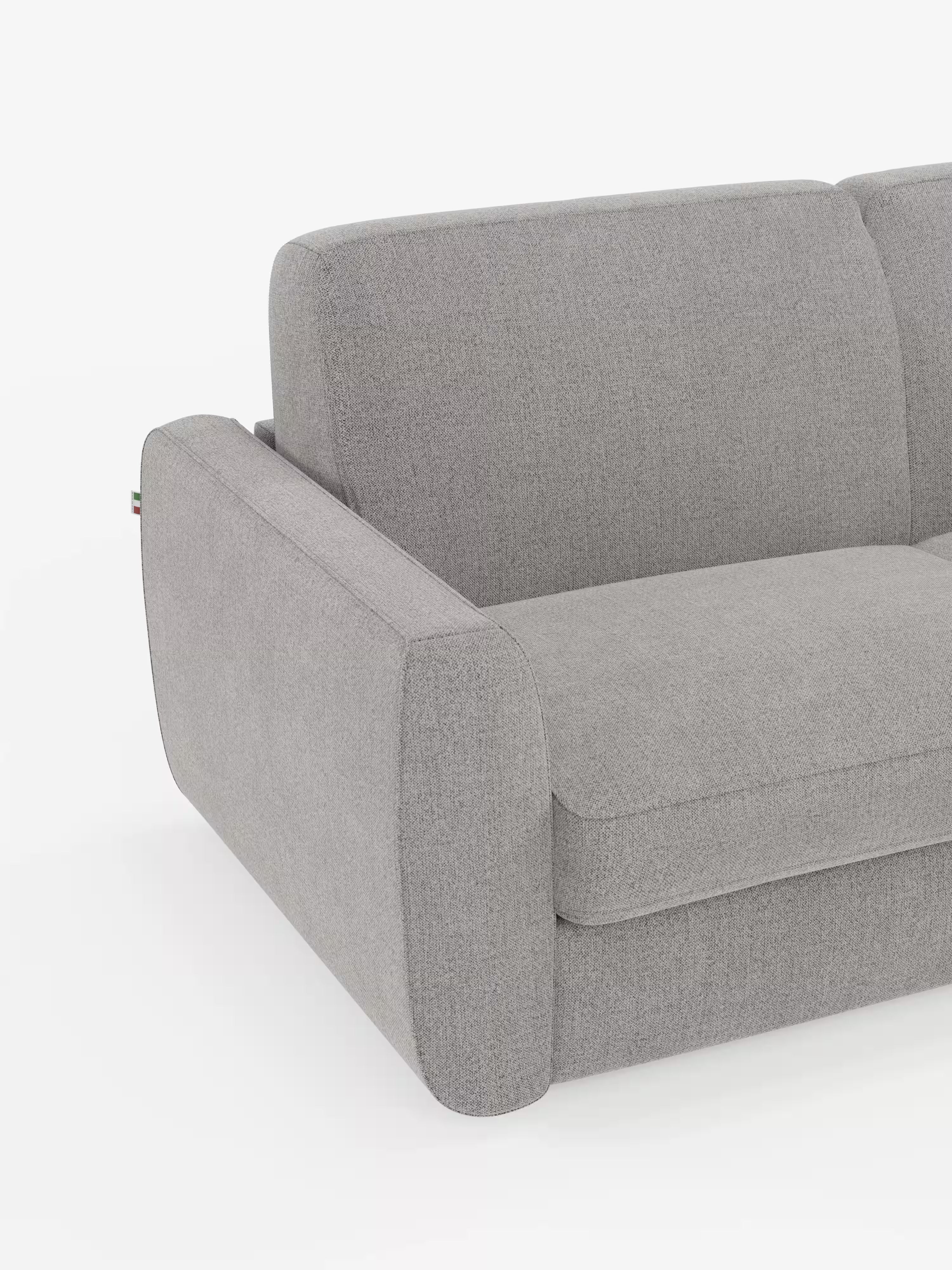 Leonida divano letto sfoderabile 3 posti - materasso alto 18 cm incluso e vano porta-cuscini in Tessuto Smacchiabile