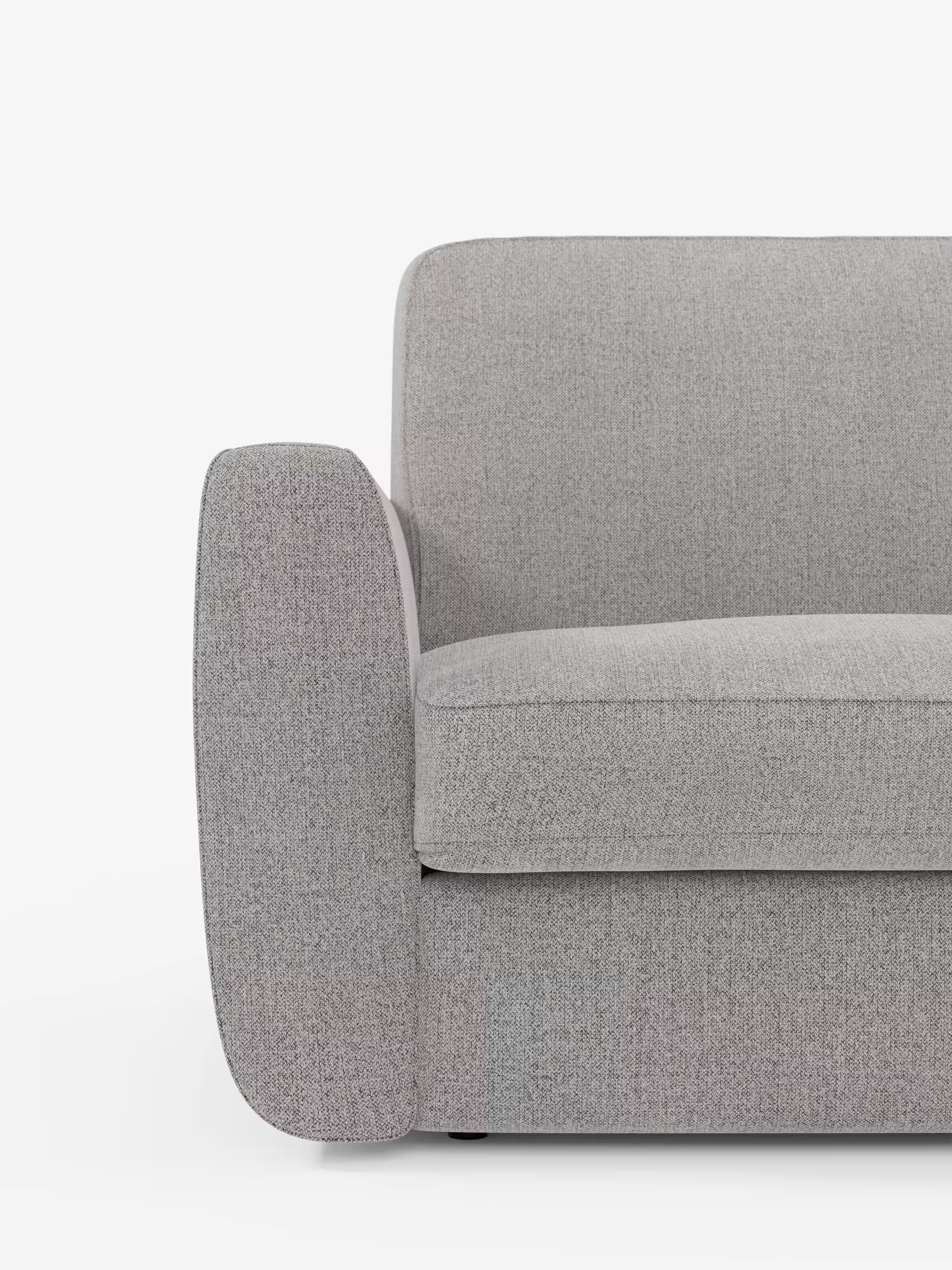 Leonida divano letto sfoderabile 3 posti - materasso alto 18 cm incluso e vano porta-cuscini in Tessuto Smacchiabile