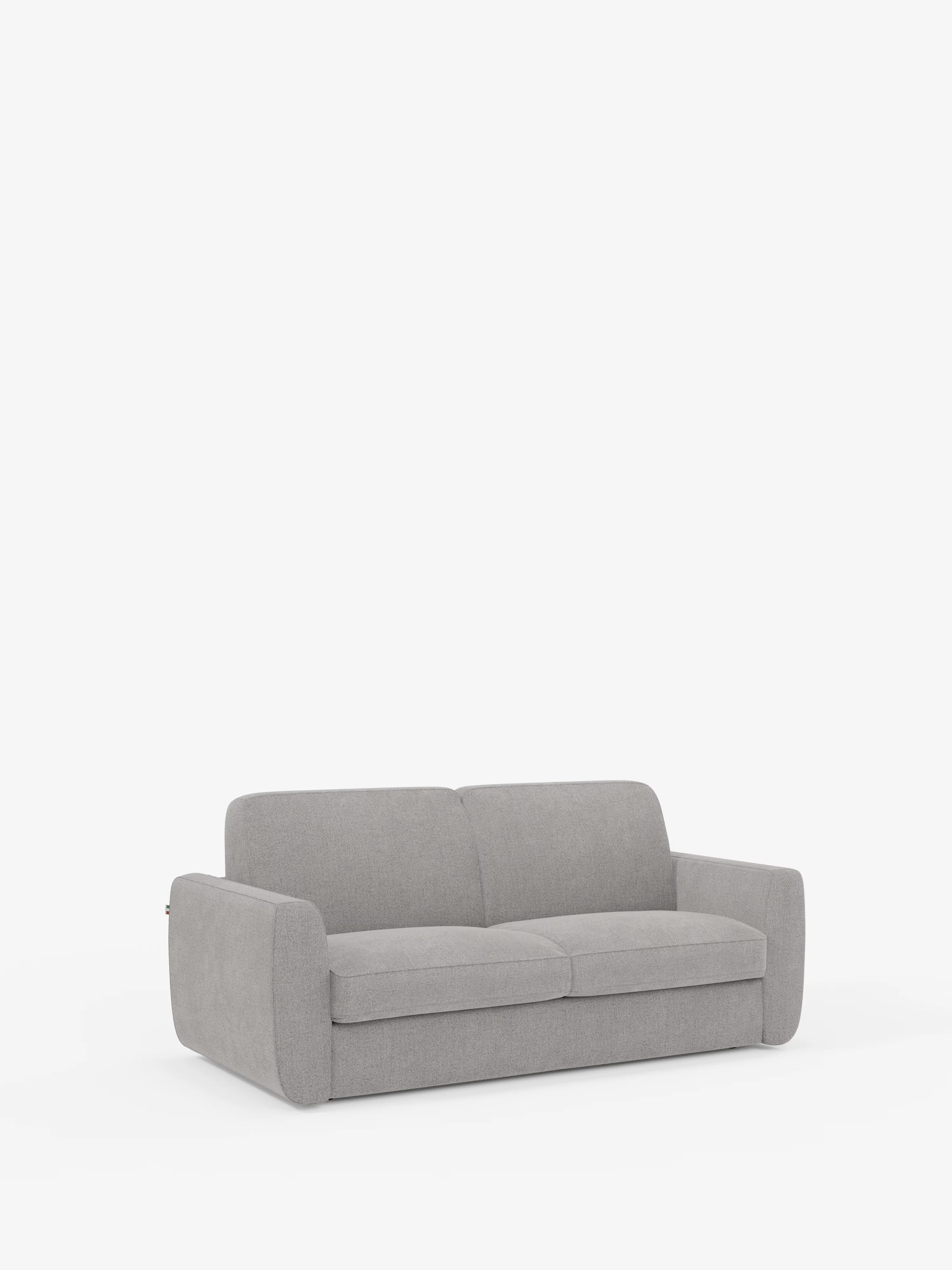 Leonida divano letto sfoderabile 3 posti - materasso alto 18 cm incluso e vano porta-cuscini in Tessuto Smacchiabile