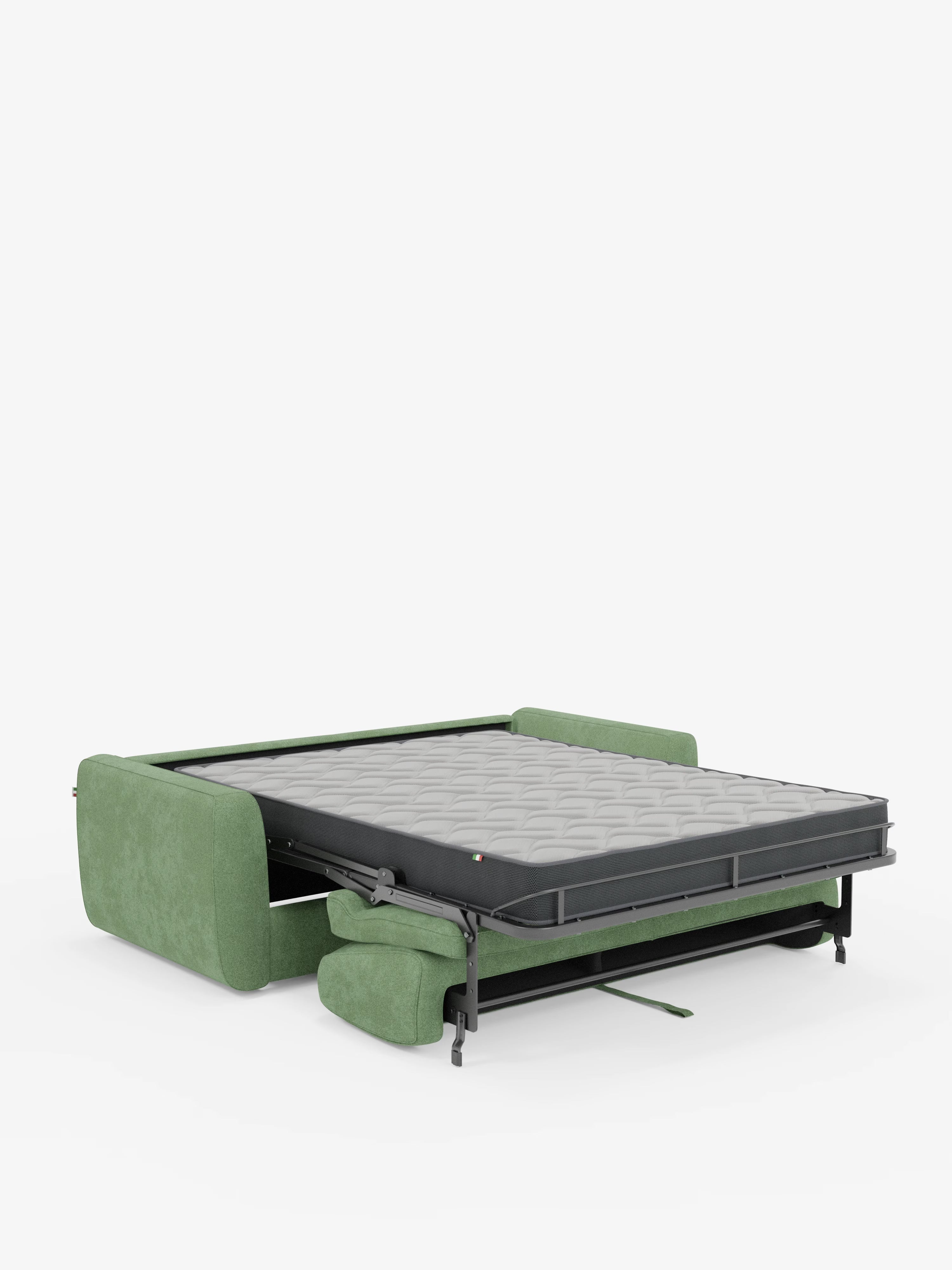 Leonida divano letto sfoderabile 3 posti - materasso alto 18 cm incluso e vano porta-cuscini in Tessuto Smacchiabile